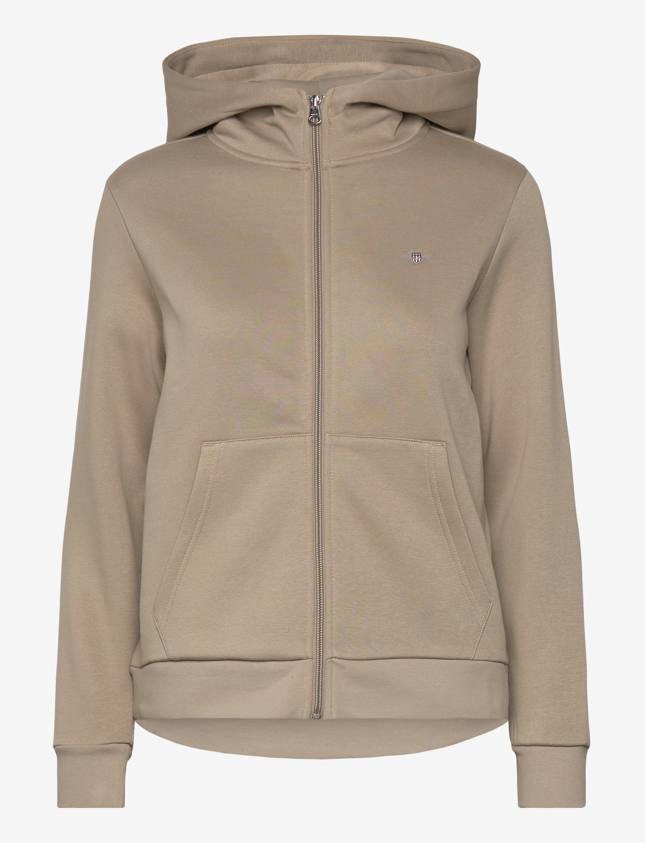 GANT - REG SHIELD LOGO ZIP HOODIE - hættetrøjer - cold beige - 0