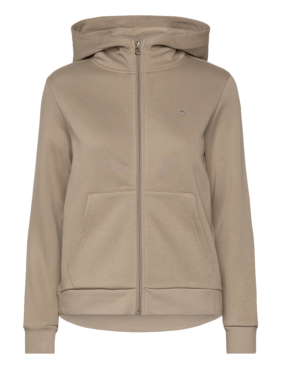 Gant - REG SHIELD LOGO ZIP HOODIE - cold beige - 1