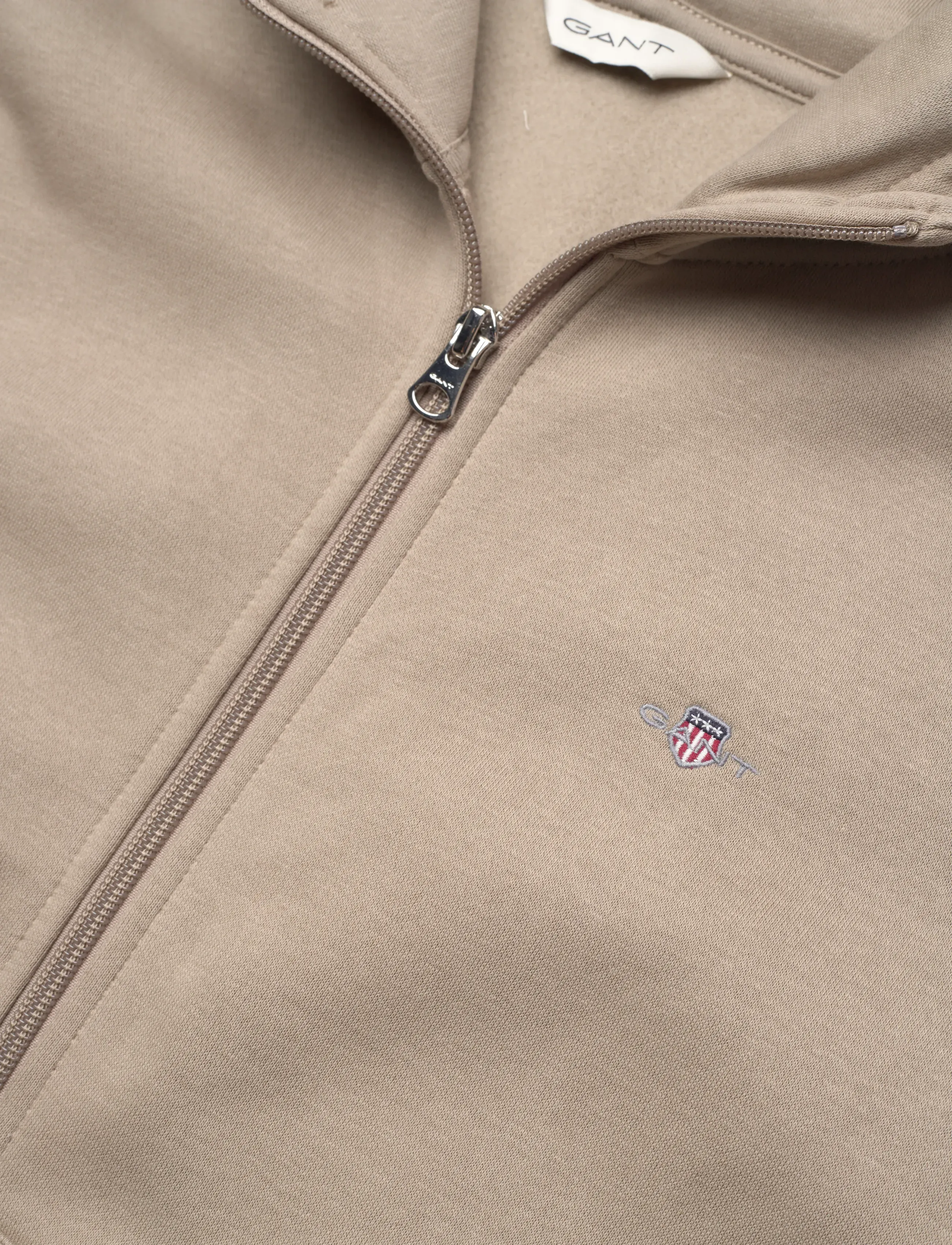 Gant - REG SHIELD LOGO ZIP HOODIE - cold beige - 5