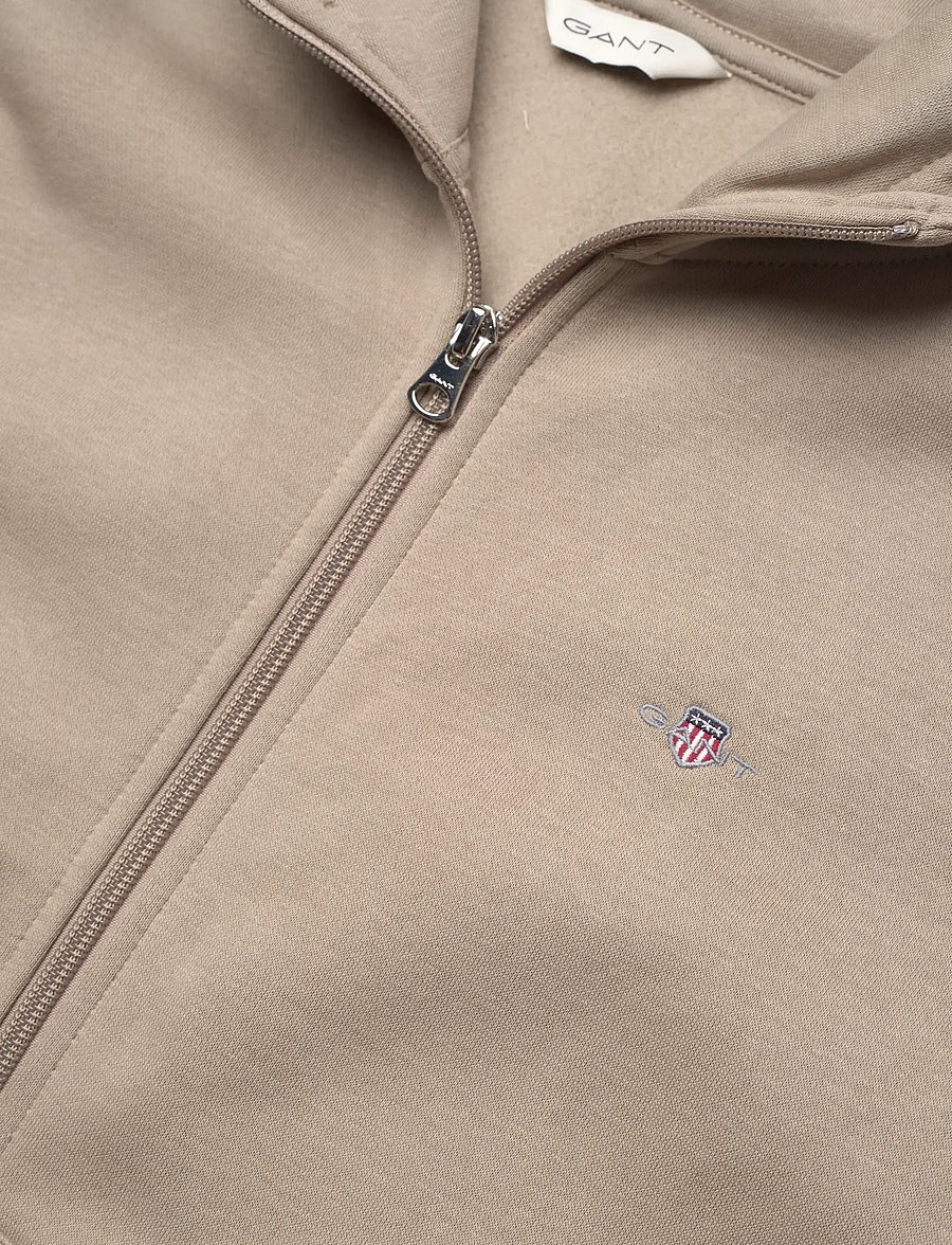 Gant - REG SHIELD LOGO ZIP HOODIE - cold beige - 5