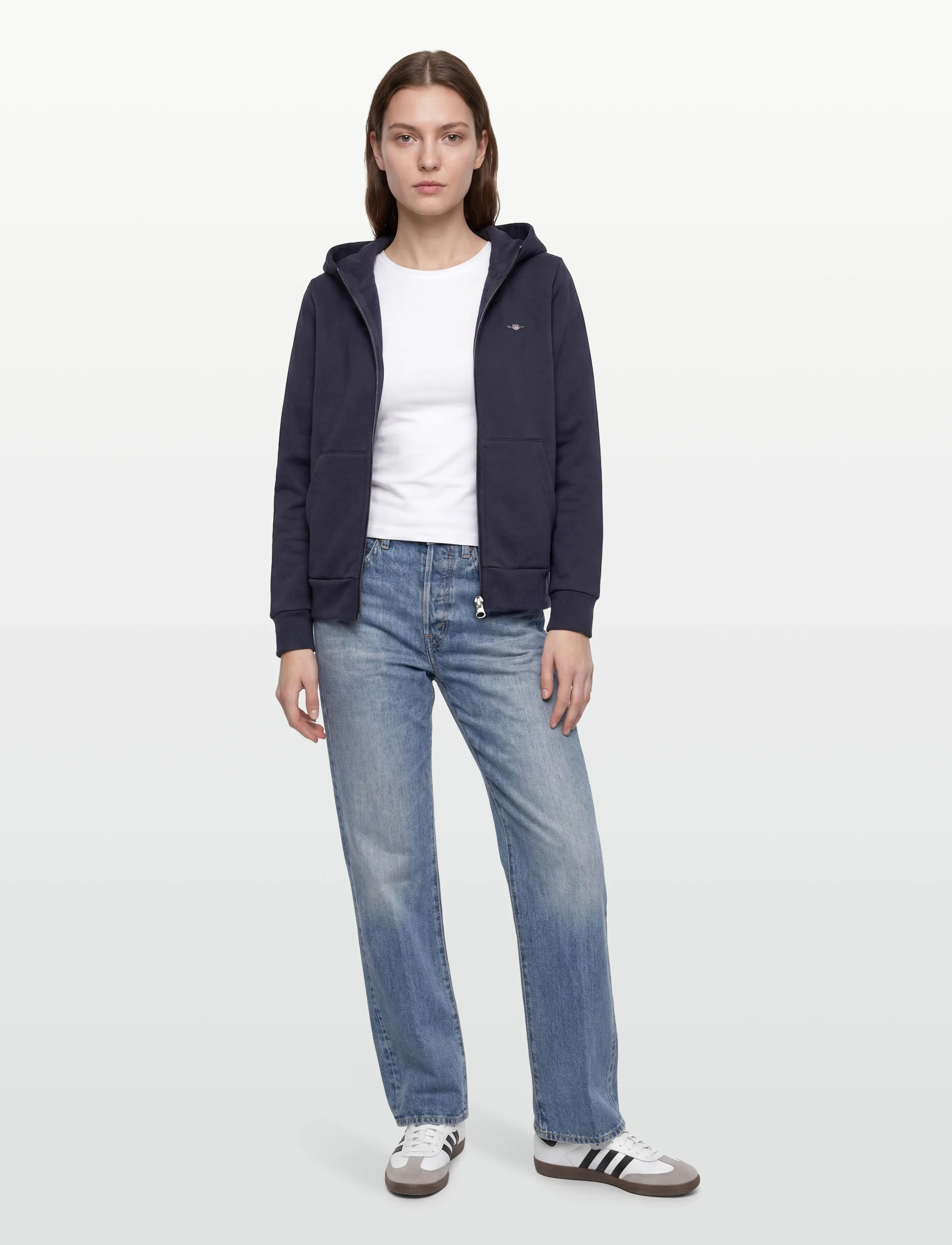 Gant - REG SHIELD LOGO ZIP HOODIE - evening blue - 0