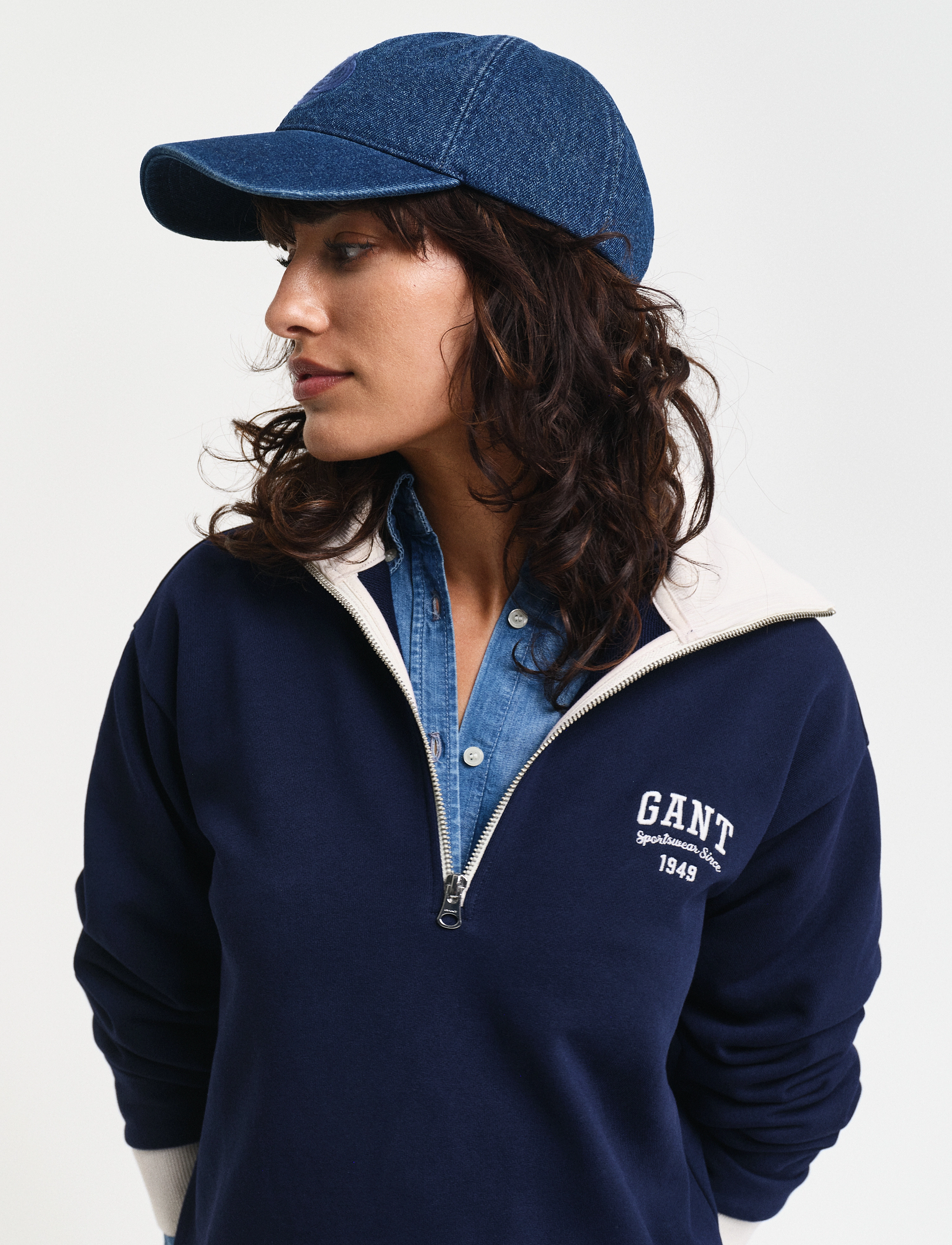 GANT - SMALL GRAPHIC HALF ZIP SWEAT - classic blue - 5