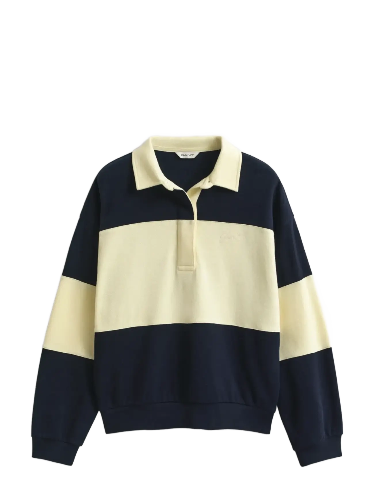 PIQUE TEXTURE COLOR BLOCK RUGGER - EVENING BLUE