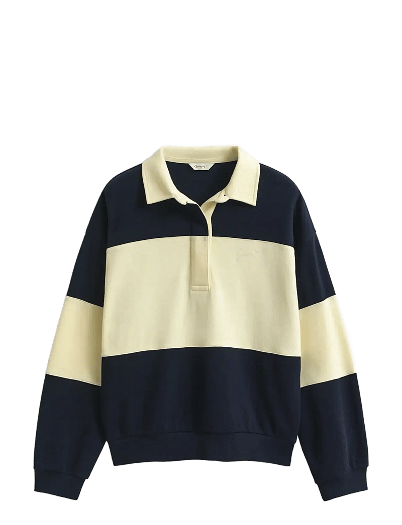 GANT - PIQUE TEXTURE COLOR BLOCK RUGGER - poloer - evening blue - 1