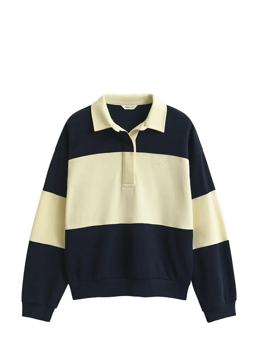 Gant - PIQUE TEXTURE COLOR BLOCK RUGGER - evening blue - 1