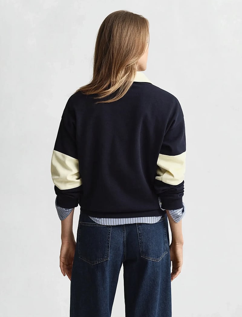 GANT - PIQUE TEXTURE COLOR BLOCK RUGGER - poloer - evening blue - 2