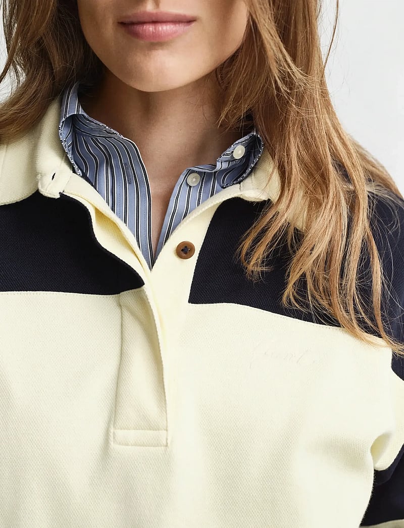 GANT - PIQUE TEXTURE COLOR BLOCK RUGGER - poloer - evening blue - 3