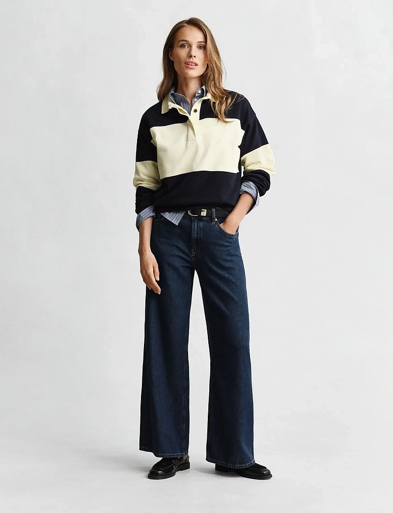 GANT - PIQUE TEXTURE COLOR BLOCK RUGGER - poloer - evening blue - 4