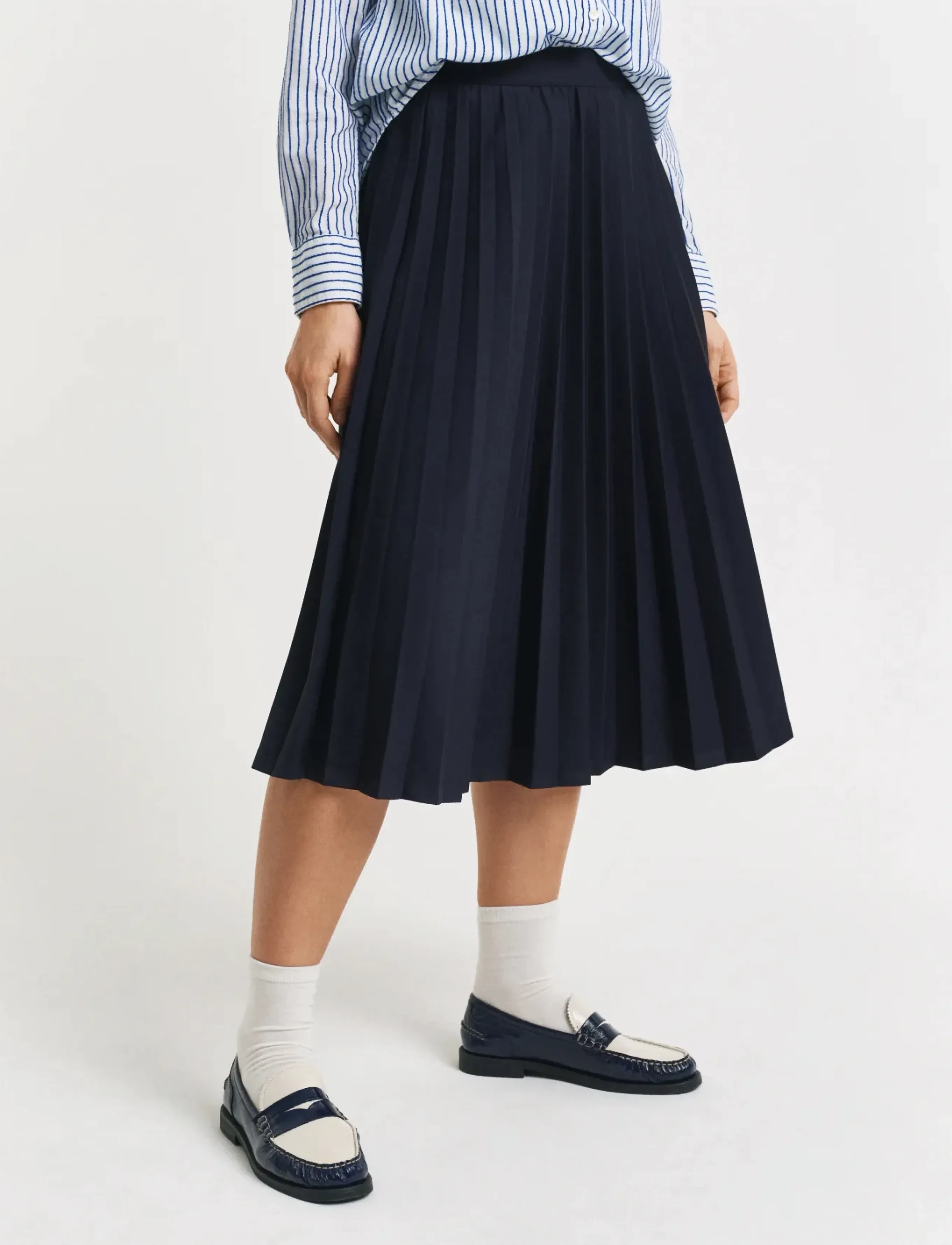 Gant - JERSEY PLEATED SKIRT - evening blue - 4