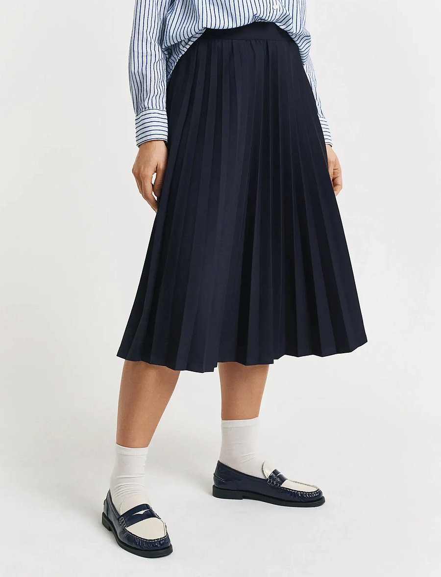 Gant - JERSEY PLEATED SKIRT - evening blue - 4