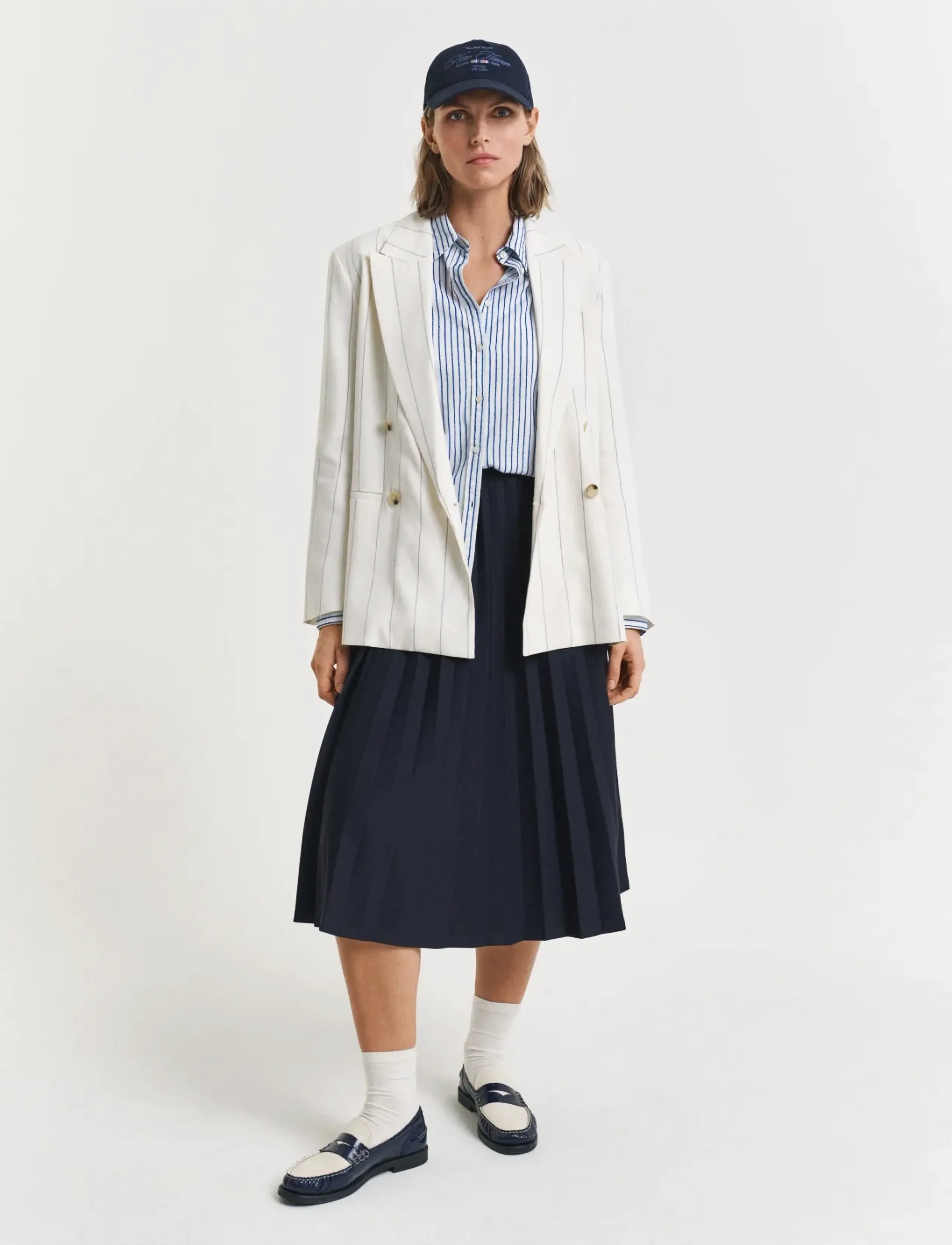 Gant - JERSEY PLEATED SKIRT - evening blue - 5