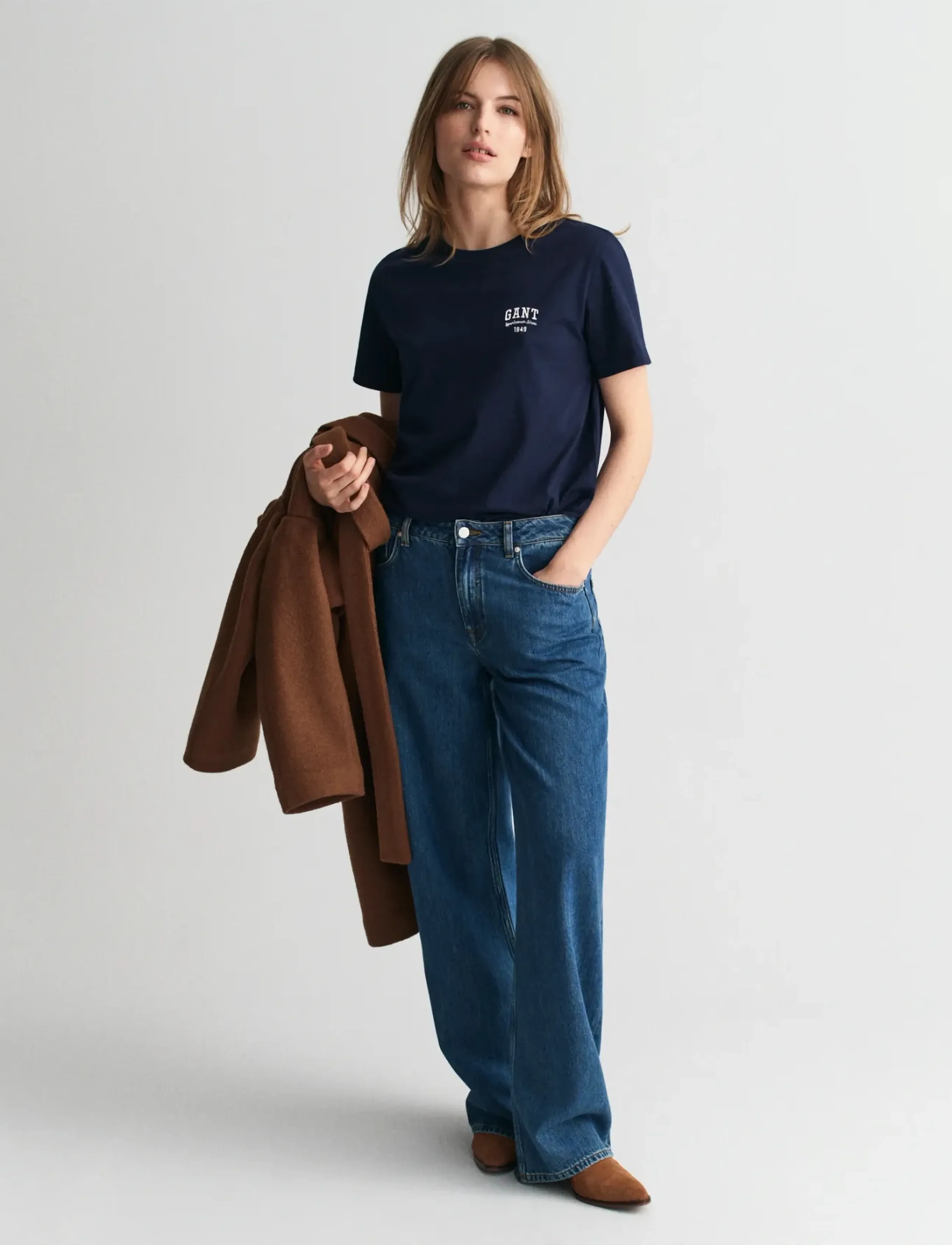 Gant - REG SMALL GRAPHIC SS T-SHIRT - classic blue - 5