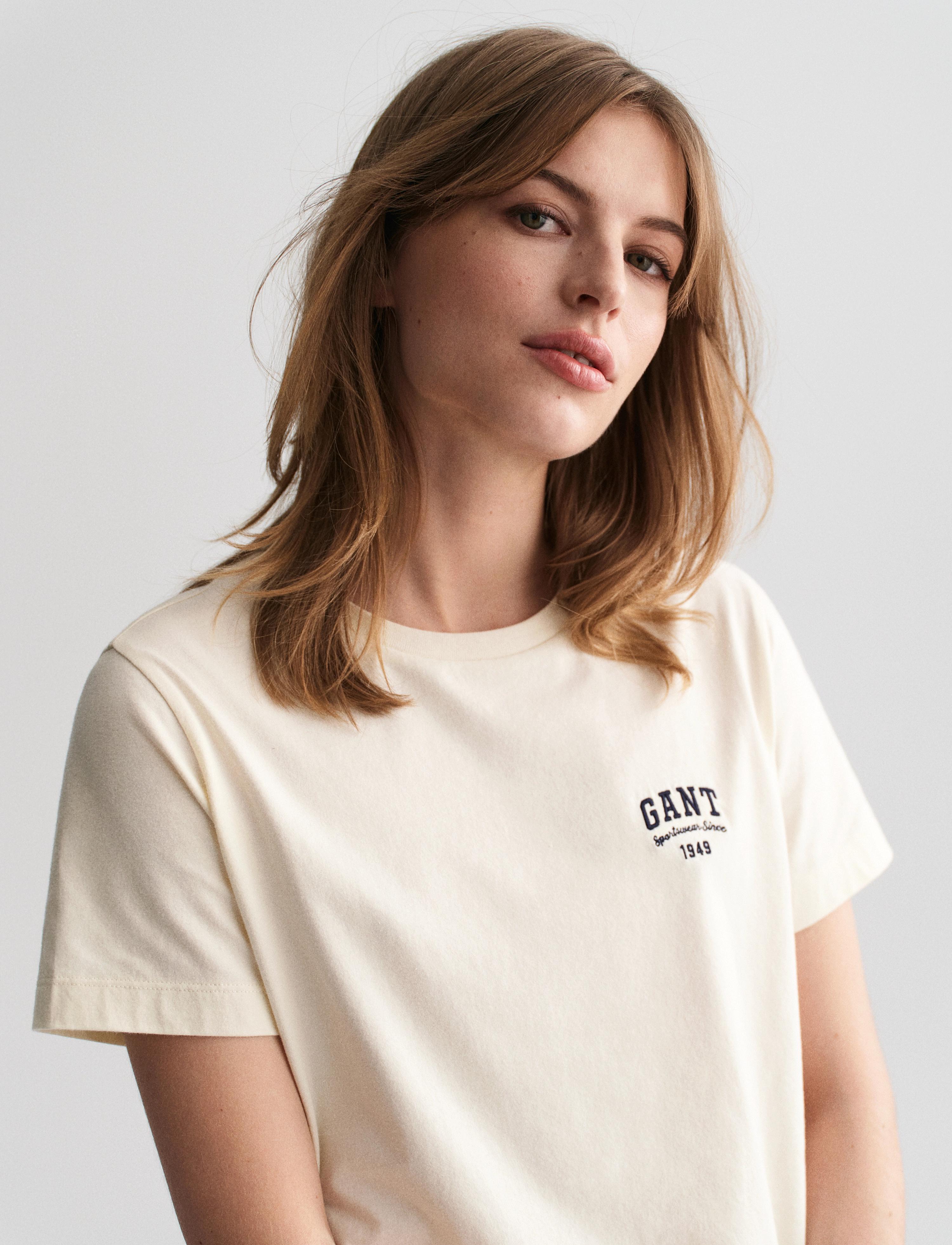 Gant - REG SMALL GRAPHIC SS T-SHIRT - cream - 3