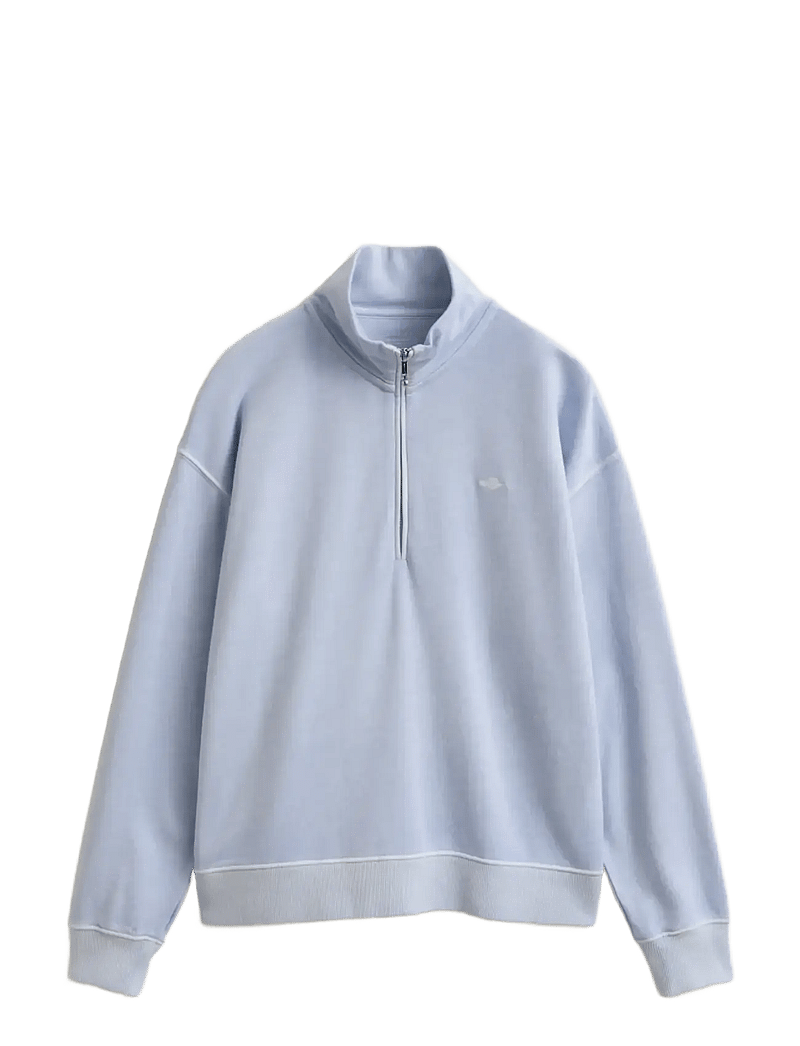 Gant - WASHED SHIELD HALF ZIP SWEAT - modetrends - light blue - 1