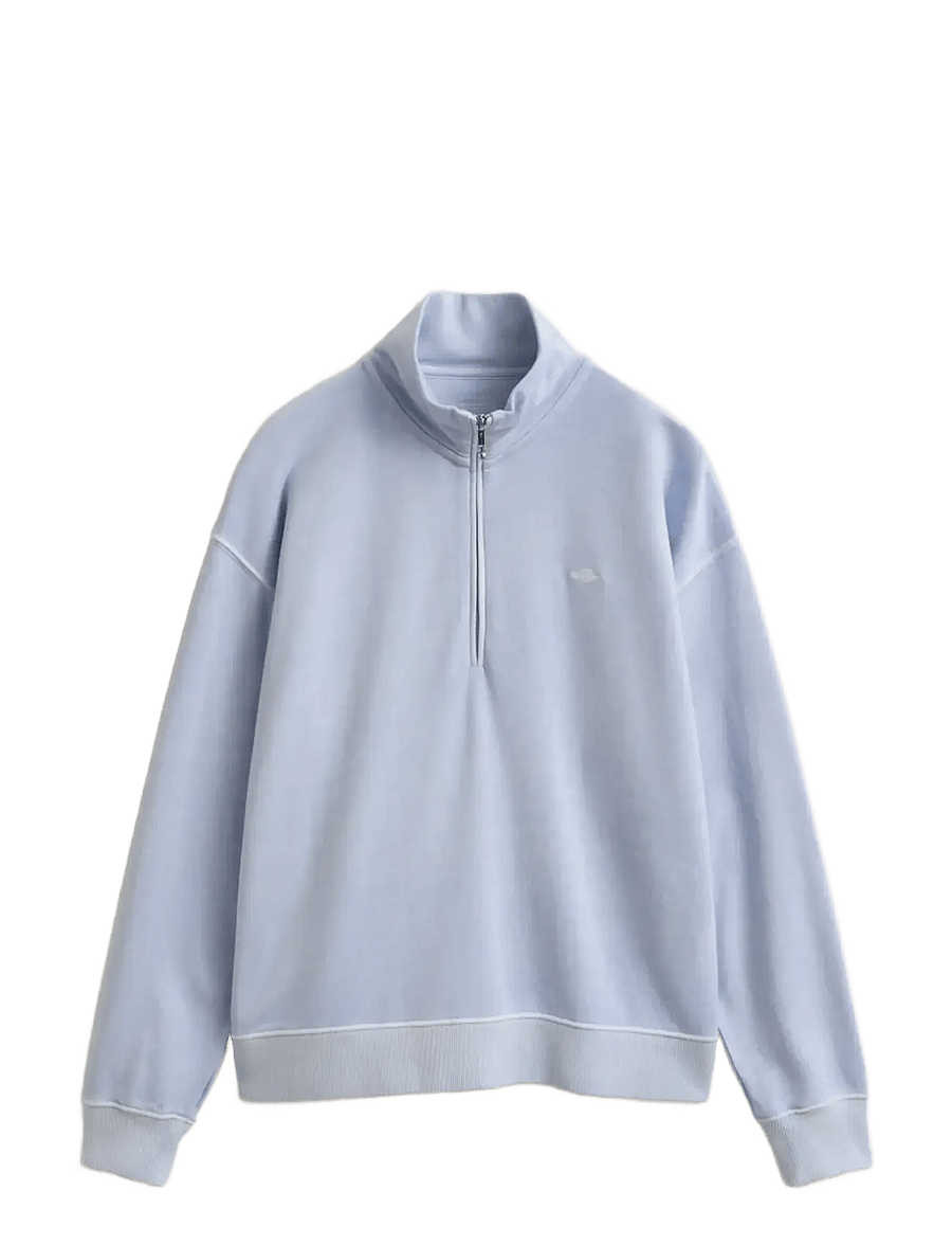 Gant - WASHED SHIELD HALF ZIP SWEAT - sweatshirts - light blue - 1