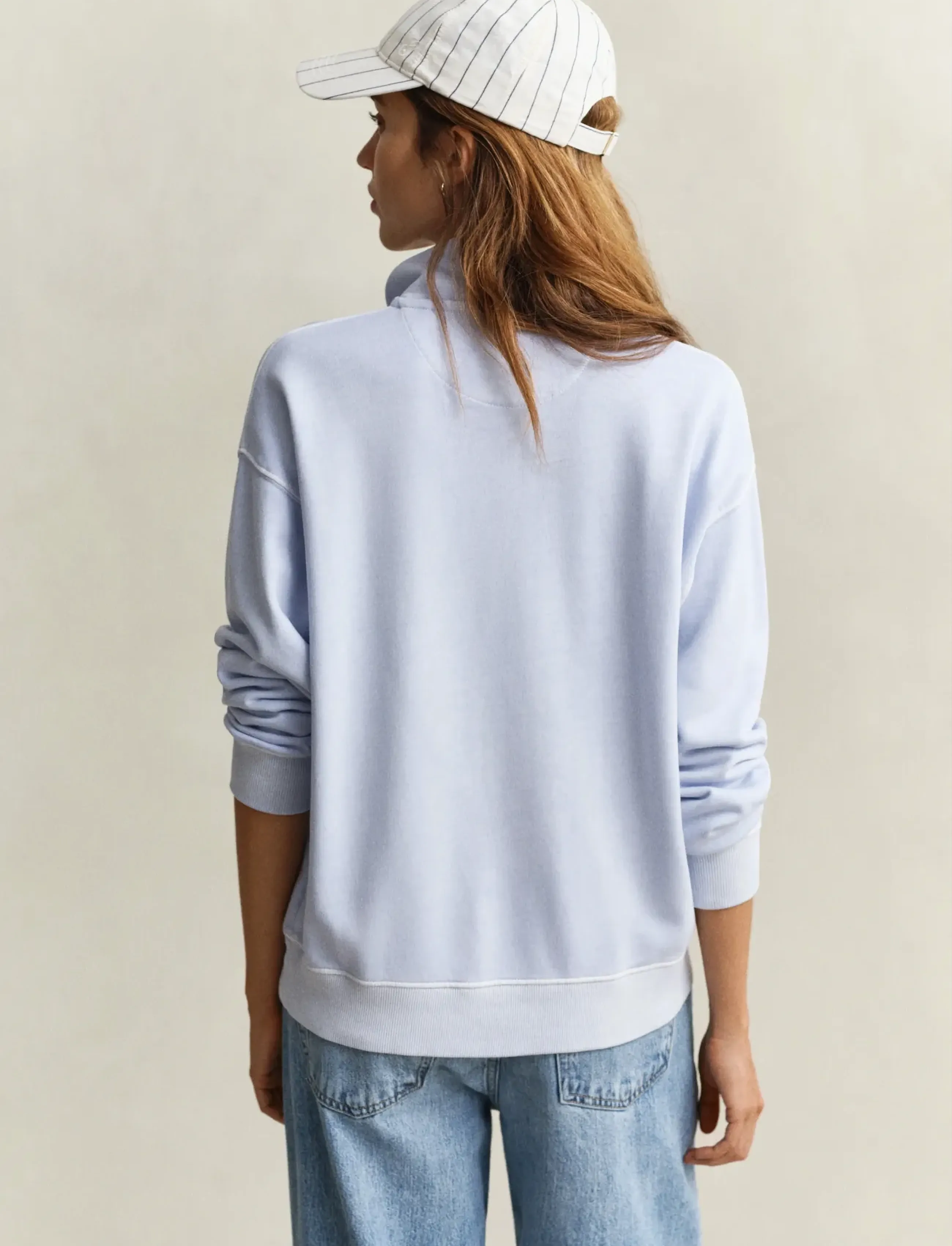 Gant - WASHED SHIELD HALF ZIP SWEAT - sweatshirts & hættetrøjer - light blue - 2