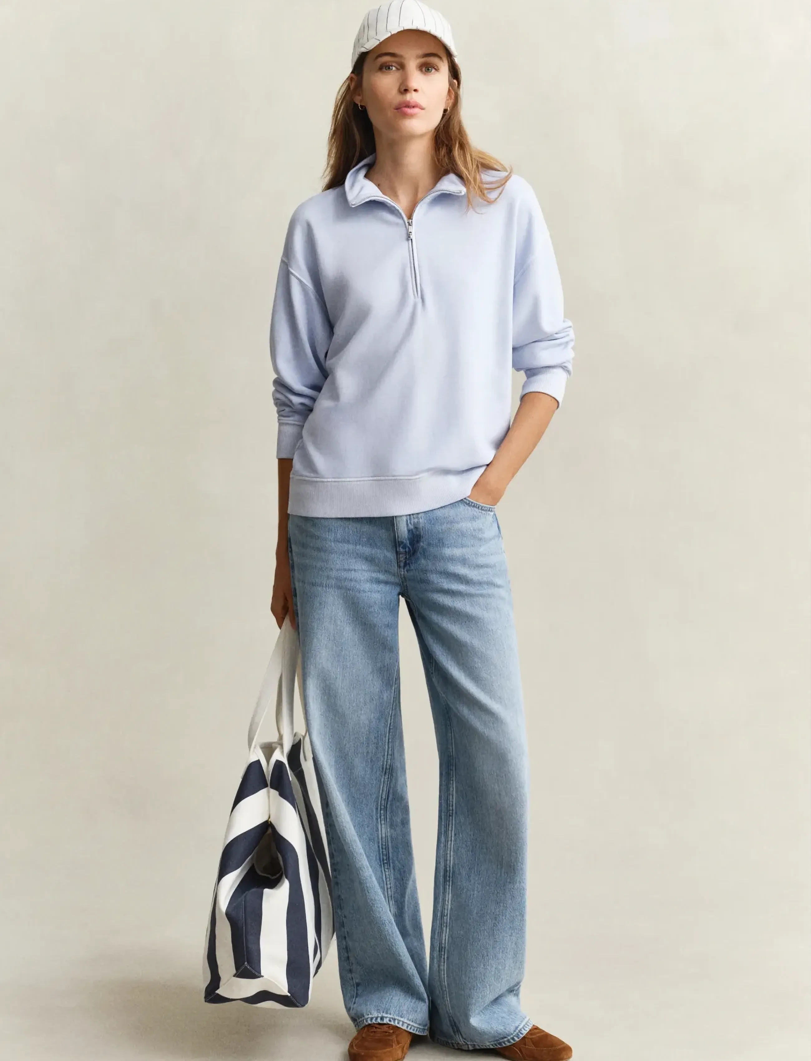 Gant - WASHED SHIELD HALF ZIP SWEAT - sweatshirts & hættetrøjer - light blue - 4
