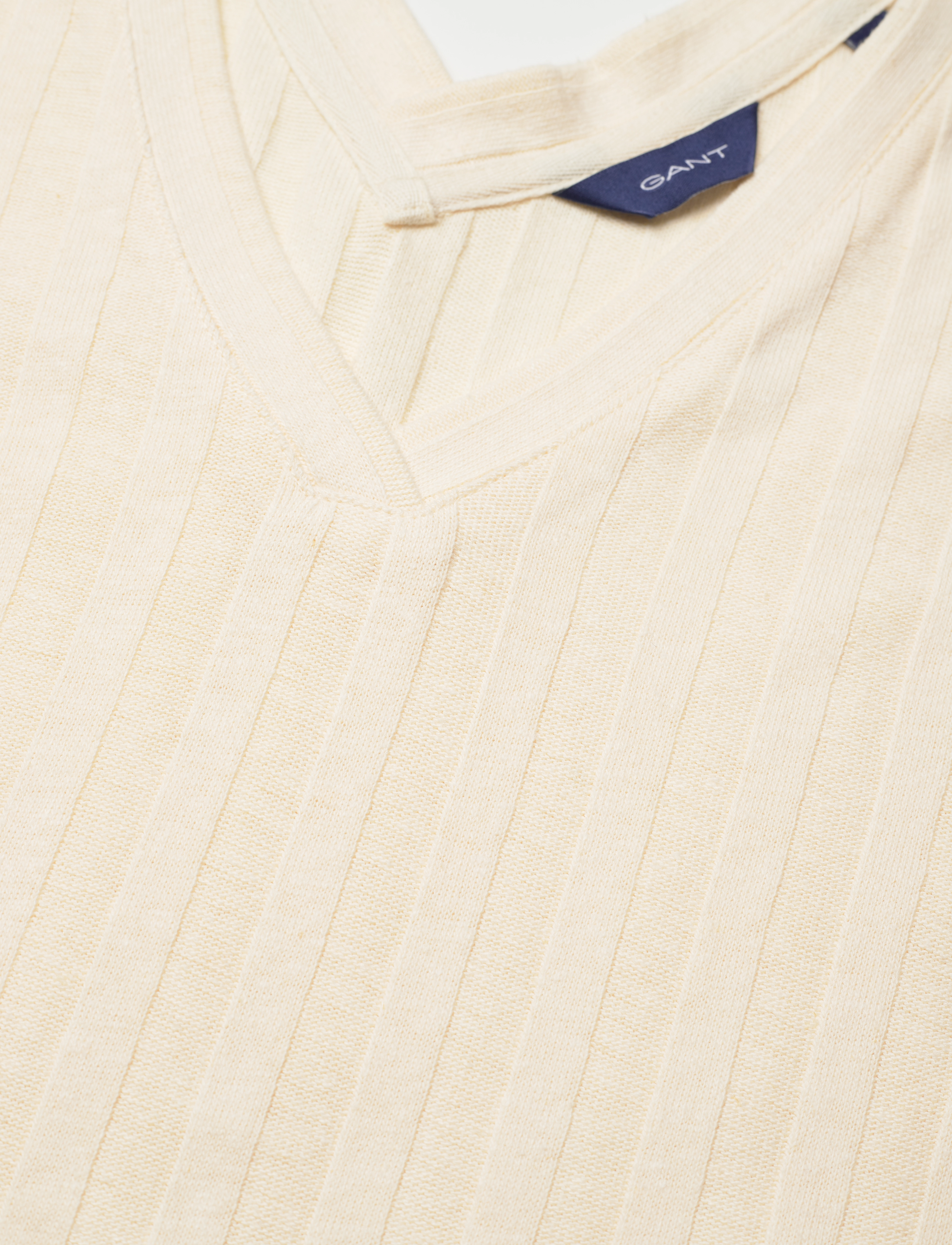 GANT - LINEN RIB SLEEVELESS V-NECK DRESS - linen - 2