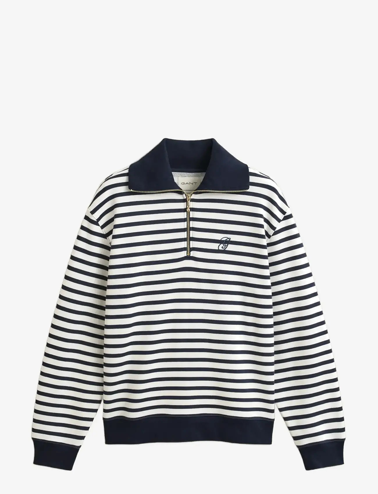 Gant - STRIPED HALF ZIP SWEAT - jumpers - evening blue - 1