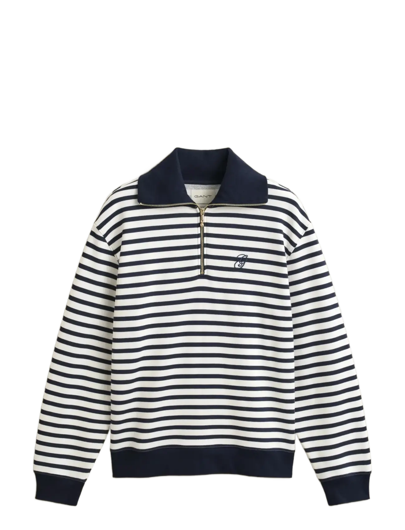 GANT STRIPED HALF ZIP SWEAT - Kläder - EVENING BLUE / navy