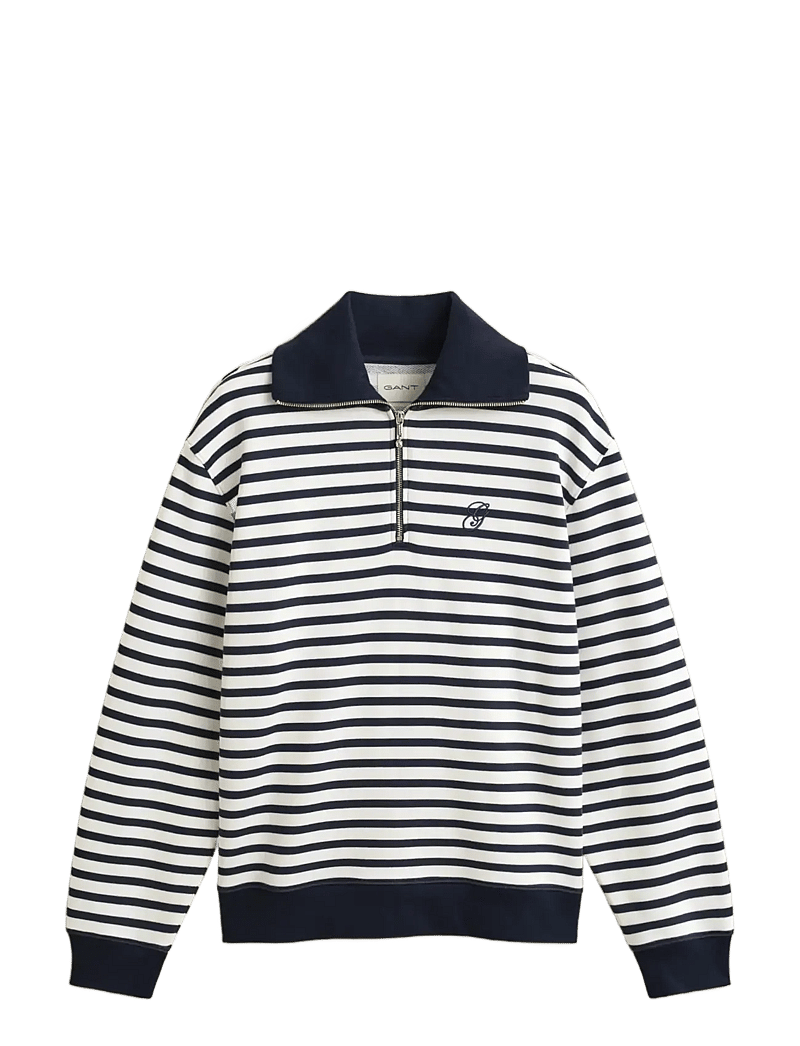 Gant - STRIPED HALF ZIP SWEAT - pullover - evening blue - 1
