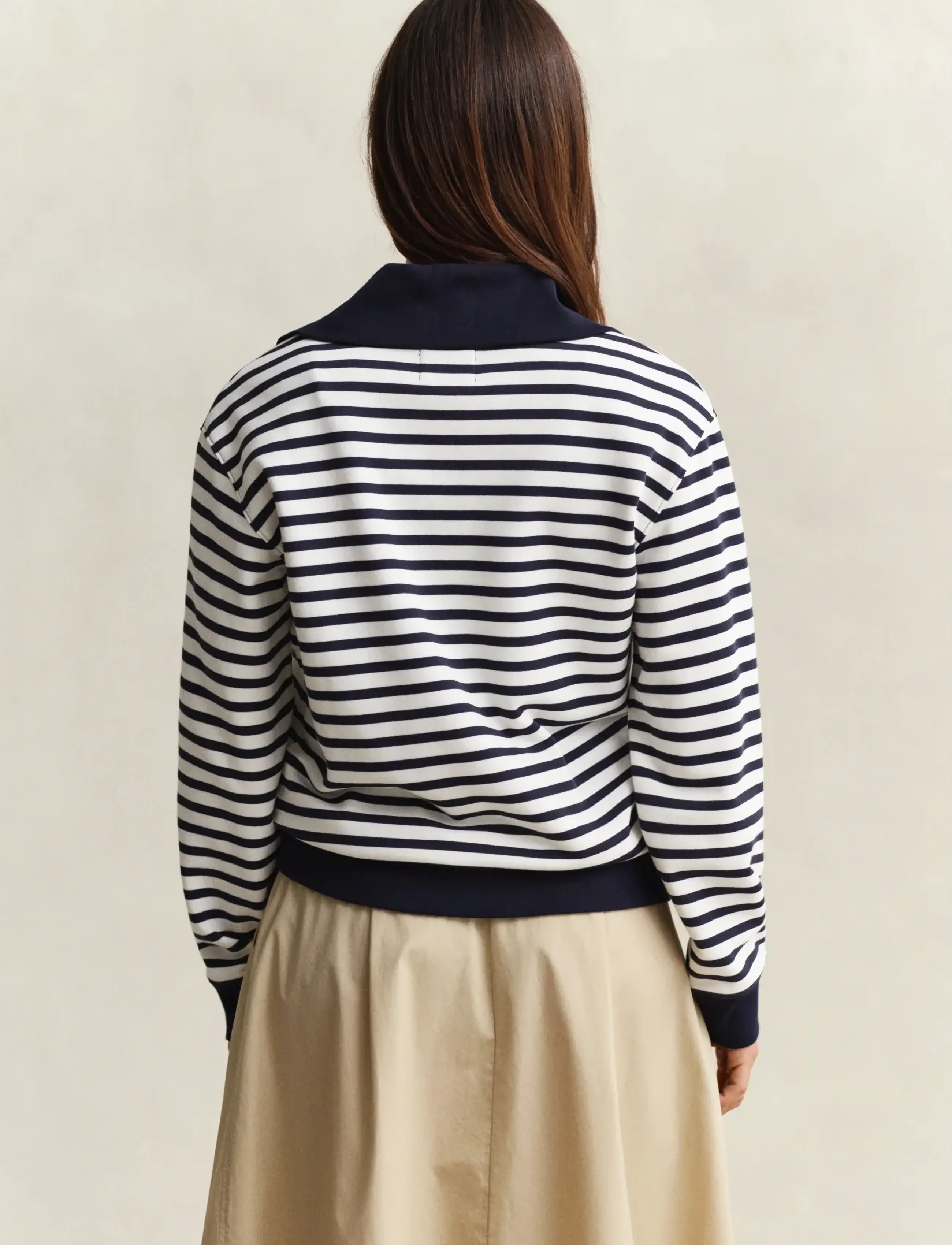 Gant - STRIPED HALF ZIP SWEAT - stickade tröjor - evening blue - 2