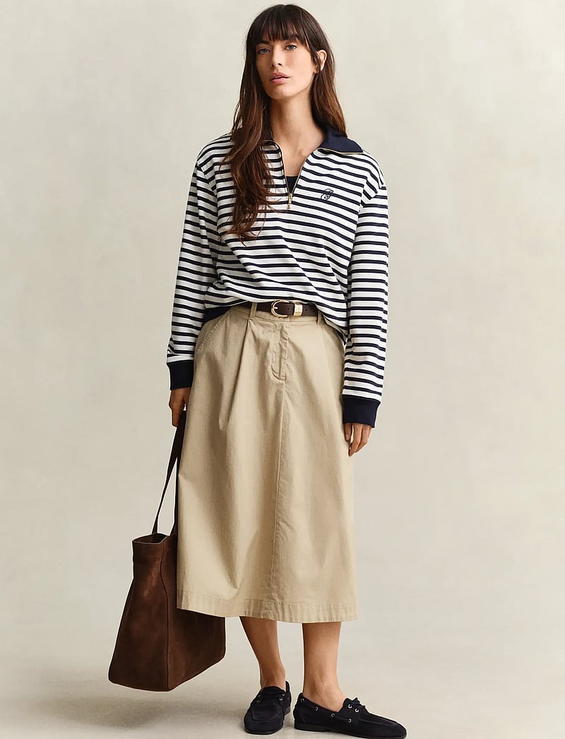 Gant - STRIPED HALF ZIP SWEAT - pullover - evening blue - 4