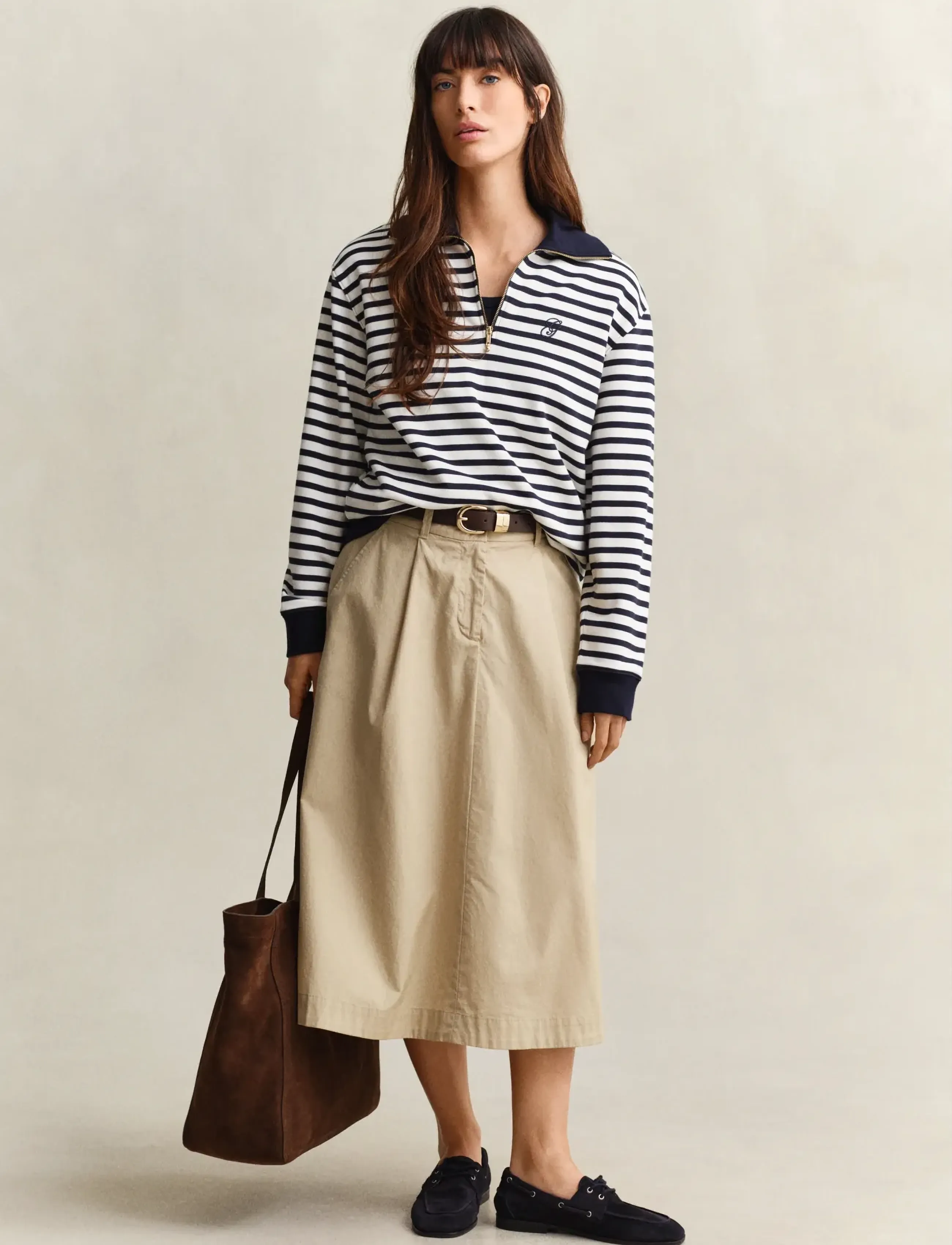 Gant - STRIPED HALF ZIP SWEAT - stickade tröjor - evening blue - 4