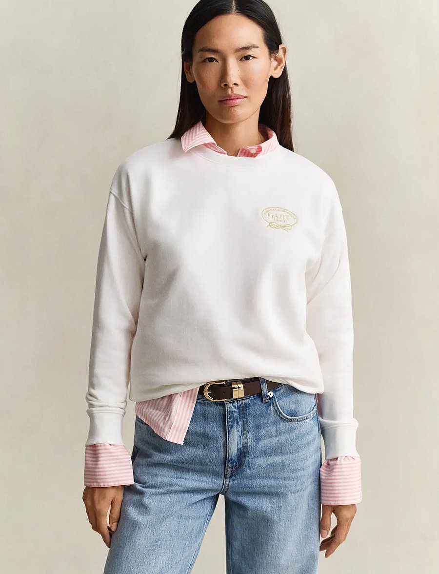 Gant - ROPE GRAPHIC C-NECK SWEAT - mode trends - eggshell - 0