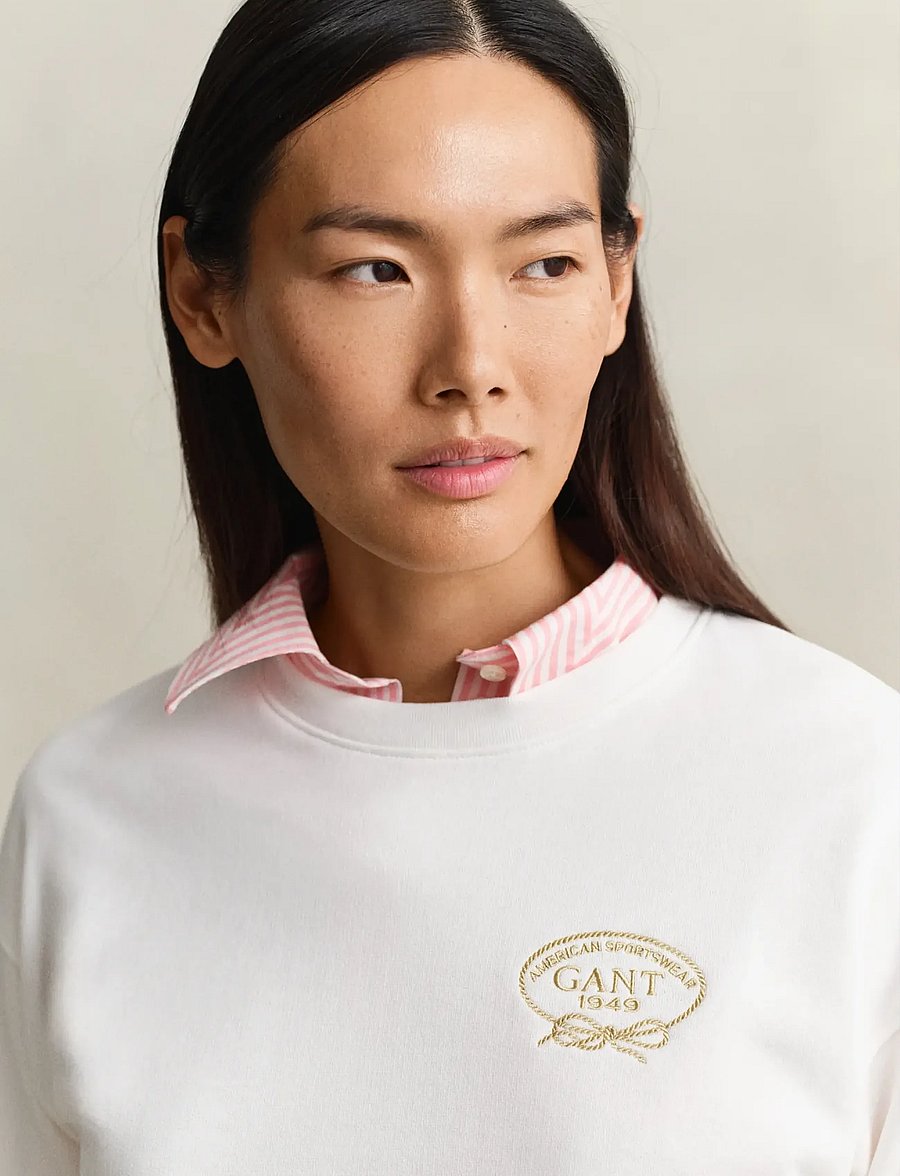 Gant - ROPE GRAPHIC C-NECK SWEAT - mode trends - eggshell - 3
