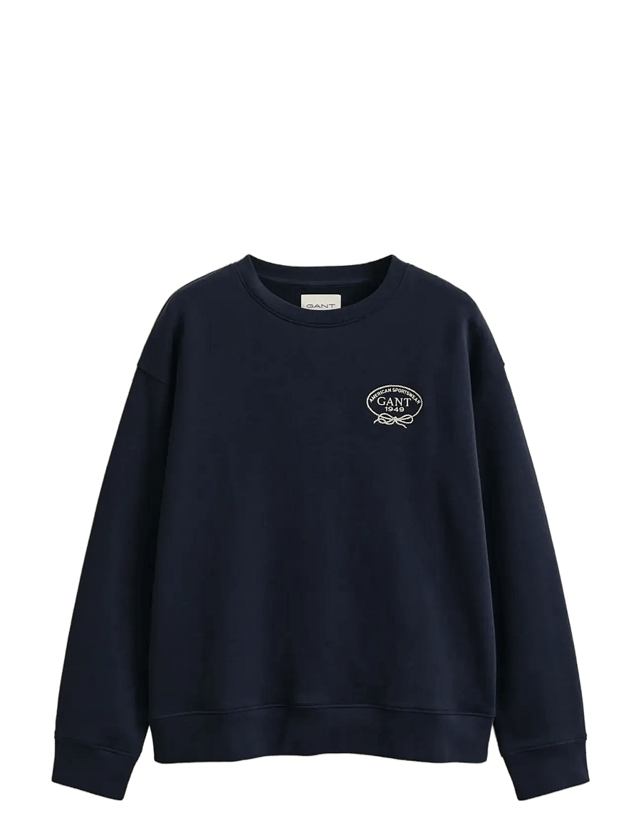 Gant - ROPE GRAPHIC C-NECK SWEAT - sweatshirts - evening blue - 1