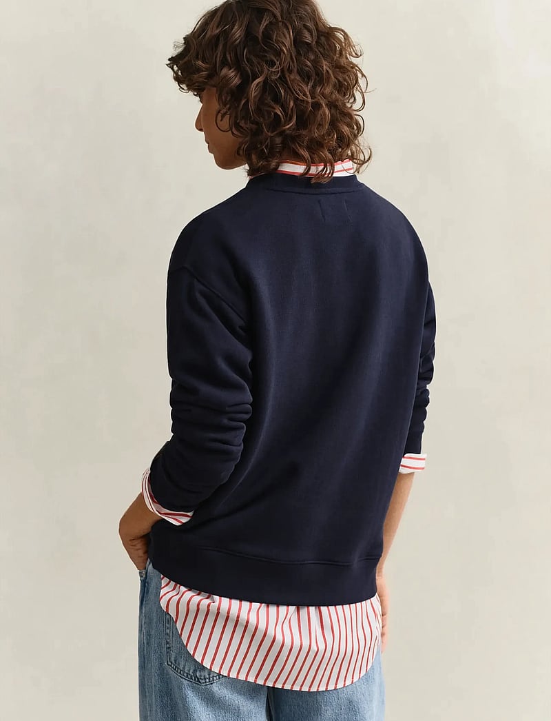 GANT - ROPE GRAPHIC C-NECK SWEAT - mode trends - evening blue - 2