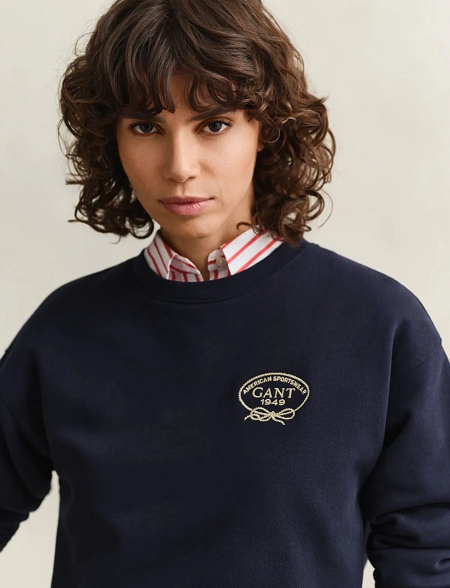 Gant - ROPE GRAPHIC C-NECK SWEAT - sweatshirts - evening blue - 3