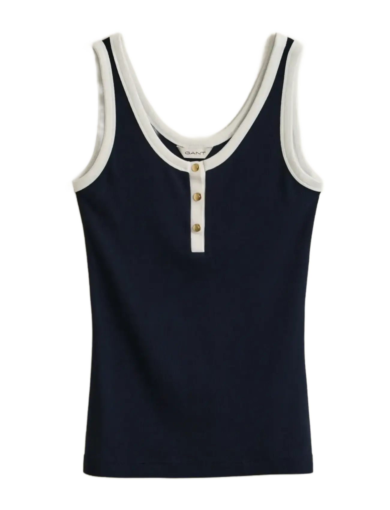 Gant CONTRAST COLOR RIBBED TANK TOP - Tøj - EVENING BLUE / navy