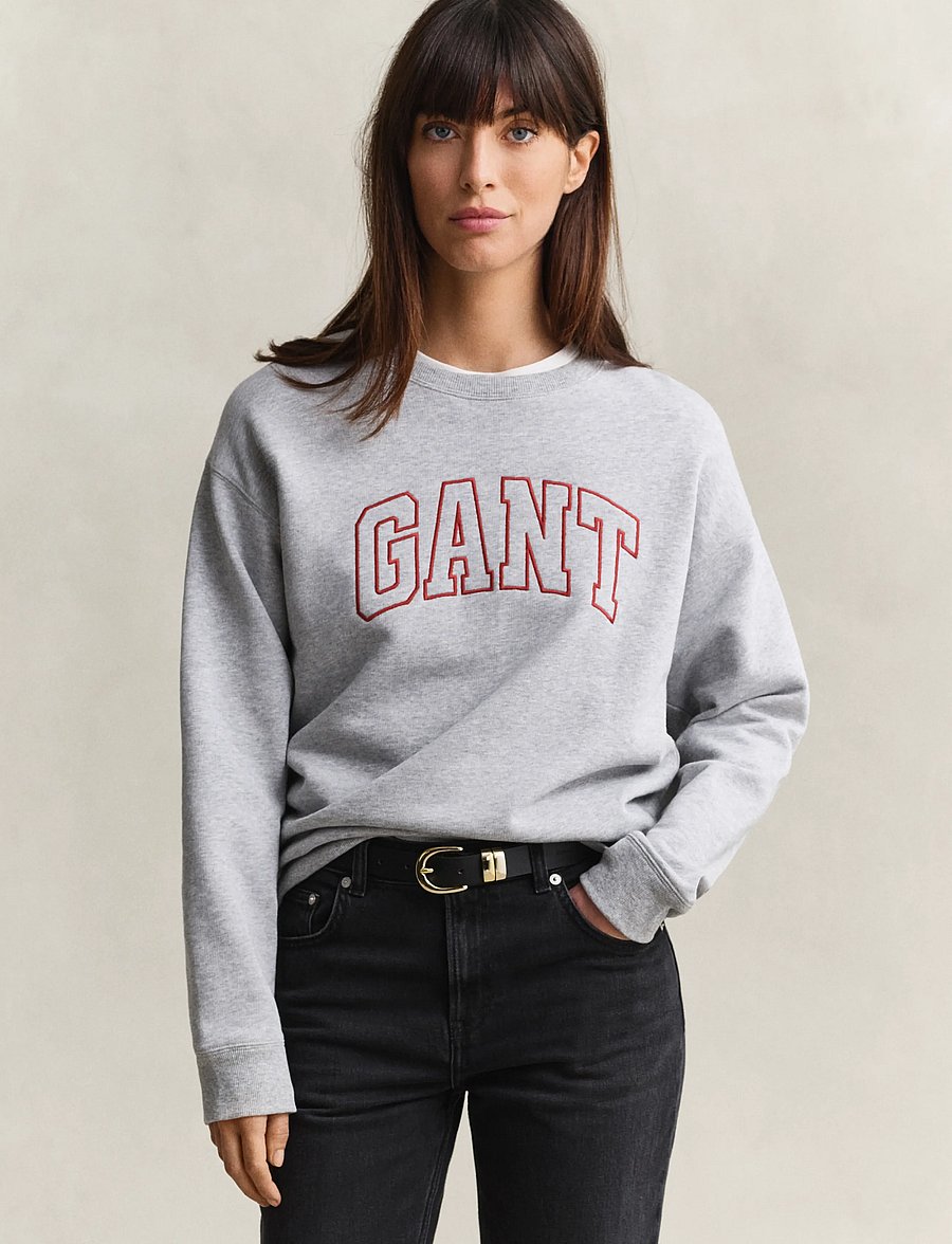 Gant - GRAPHIC C-NECK SWEAT - mode trends - light grey melange - 0