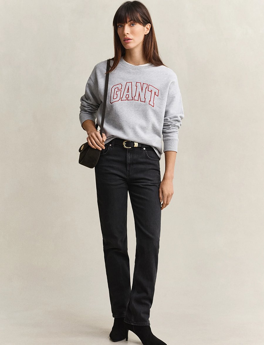 Gant - GRAPHIC C-NECK SWEAT - mode trends - light grey melange - 4