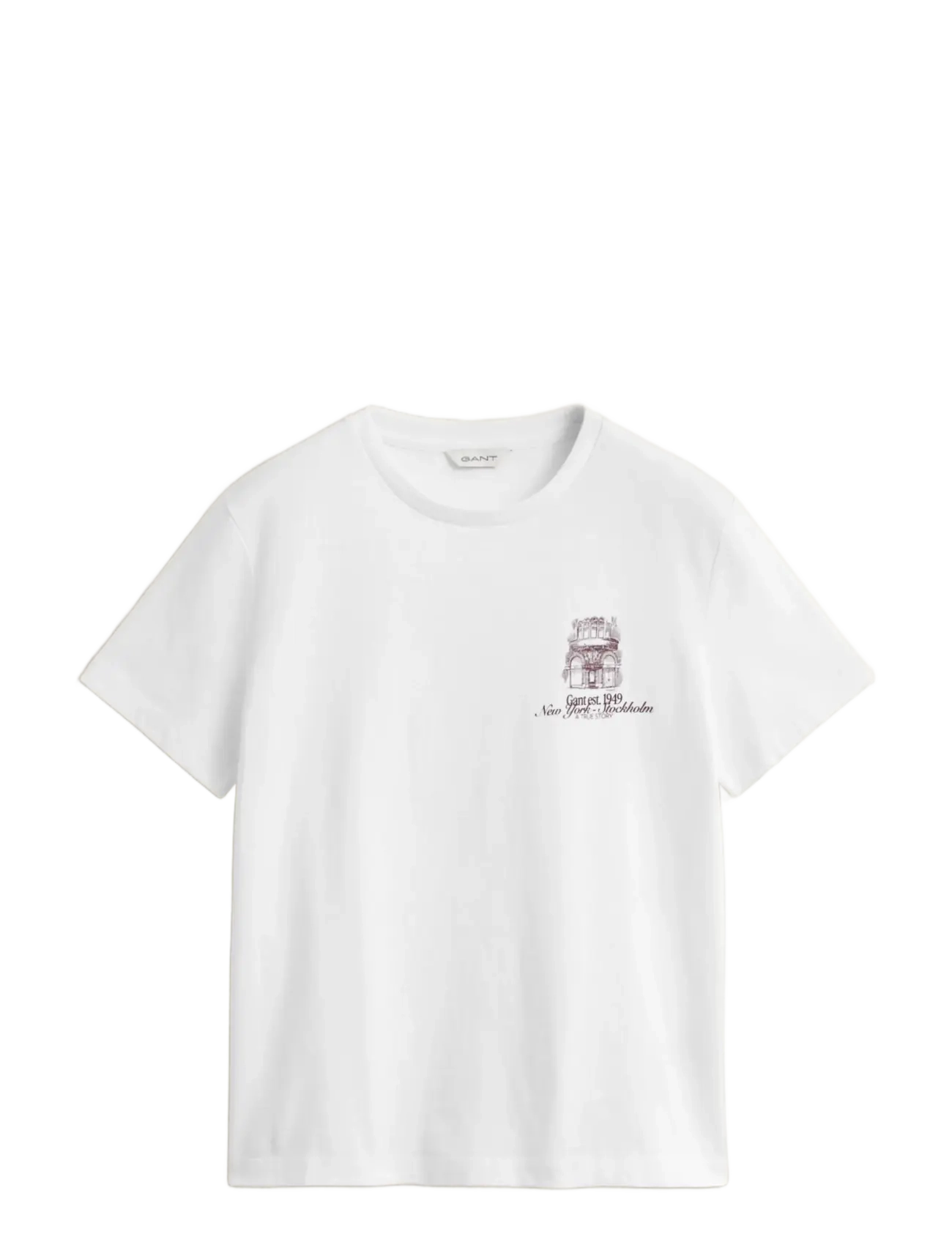 Gant REG GRAPHIC SS T-SHIRT - T-Shirts & Tops - WHITE / white