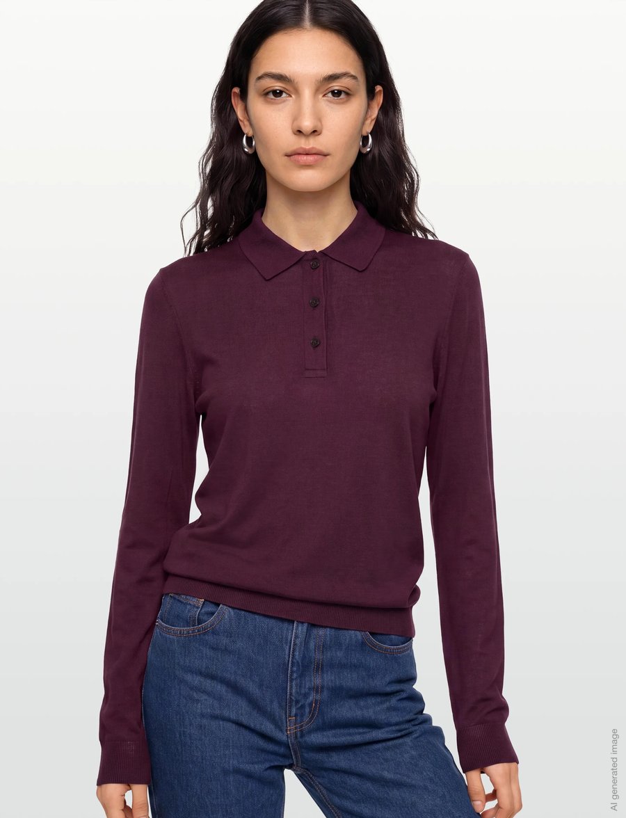 Gant - REG LS SEAMLESS POLO - pikkade varrukatega topid - darkened wine - 3