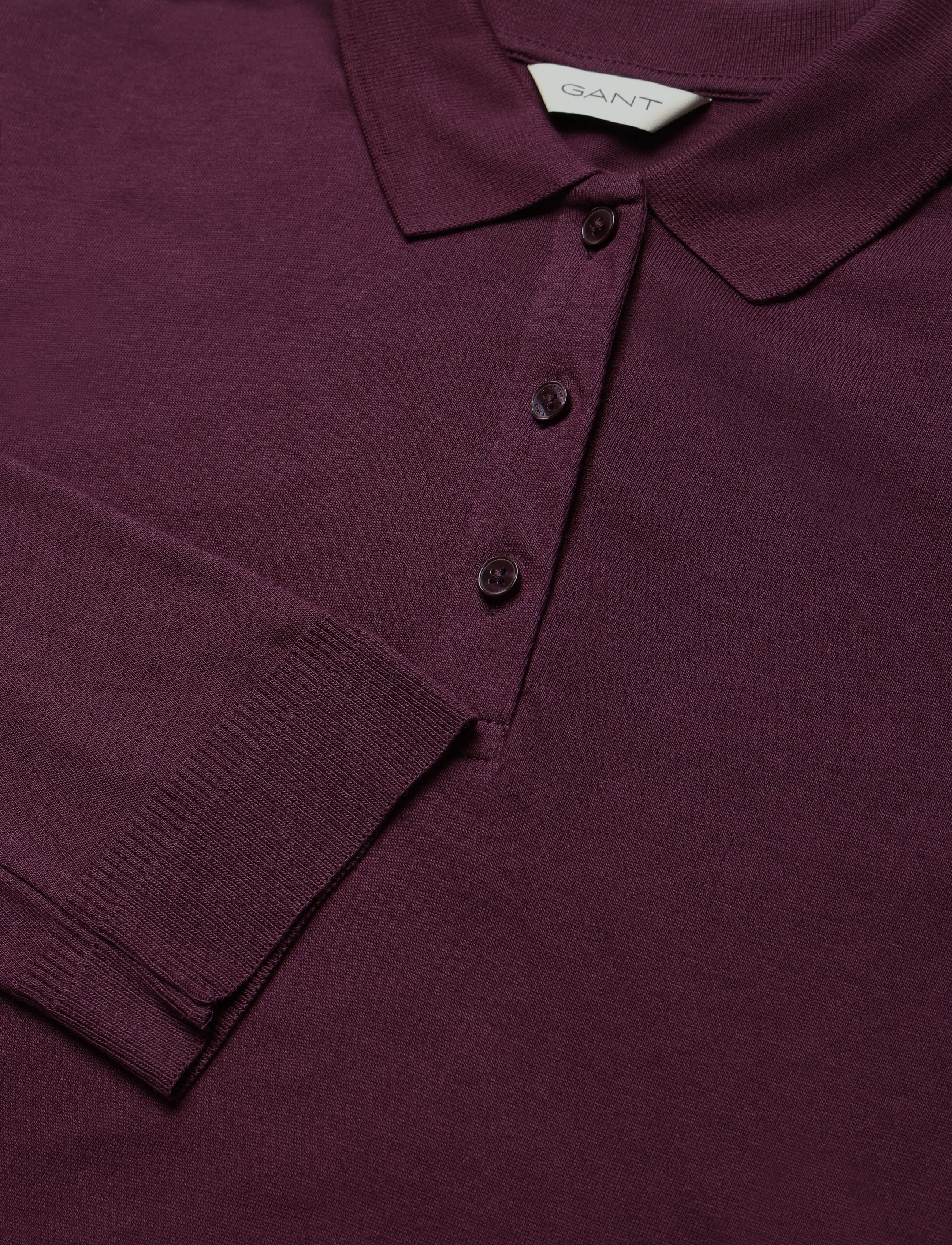 Gant - REG LS SEAMLESS POLO - langärmlige tops - darkened wine - 2