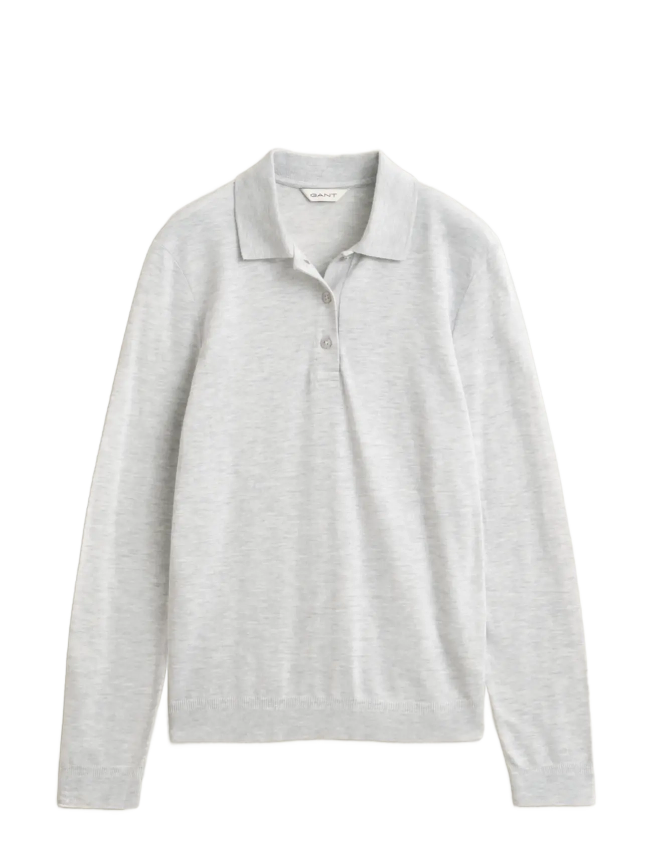 Gant REG LS SEAMLESS POLO - Langærmede toppe - LIGHT GREY MELANGE / grey