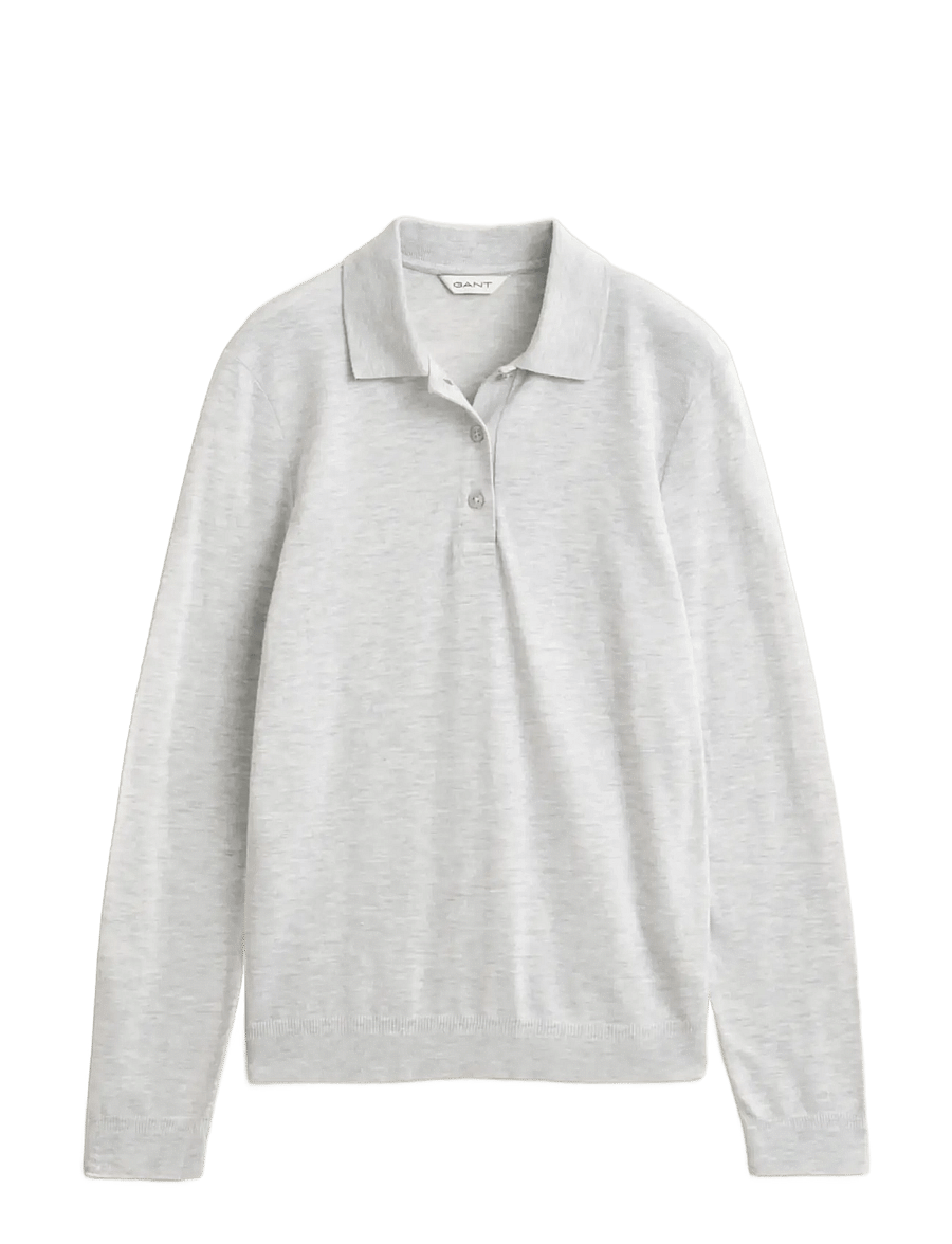 Gant - REG LS SEAMLESS POLO - pikkade varrukatega alussärgid - light grey melange - 0