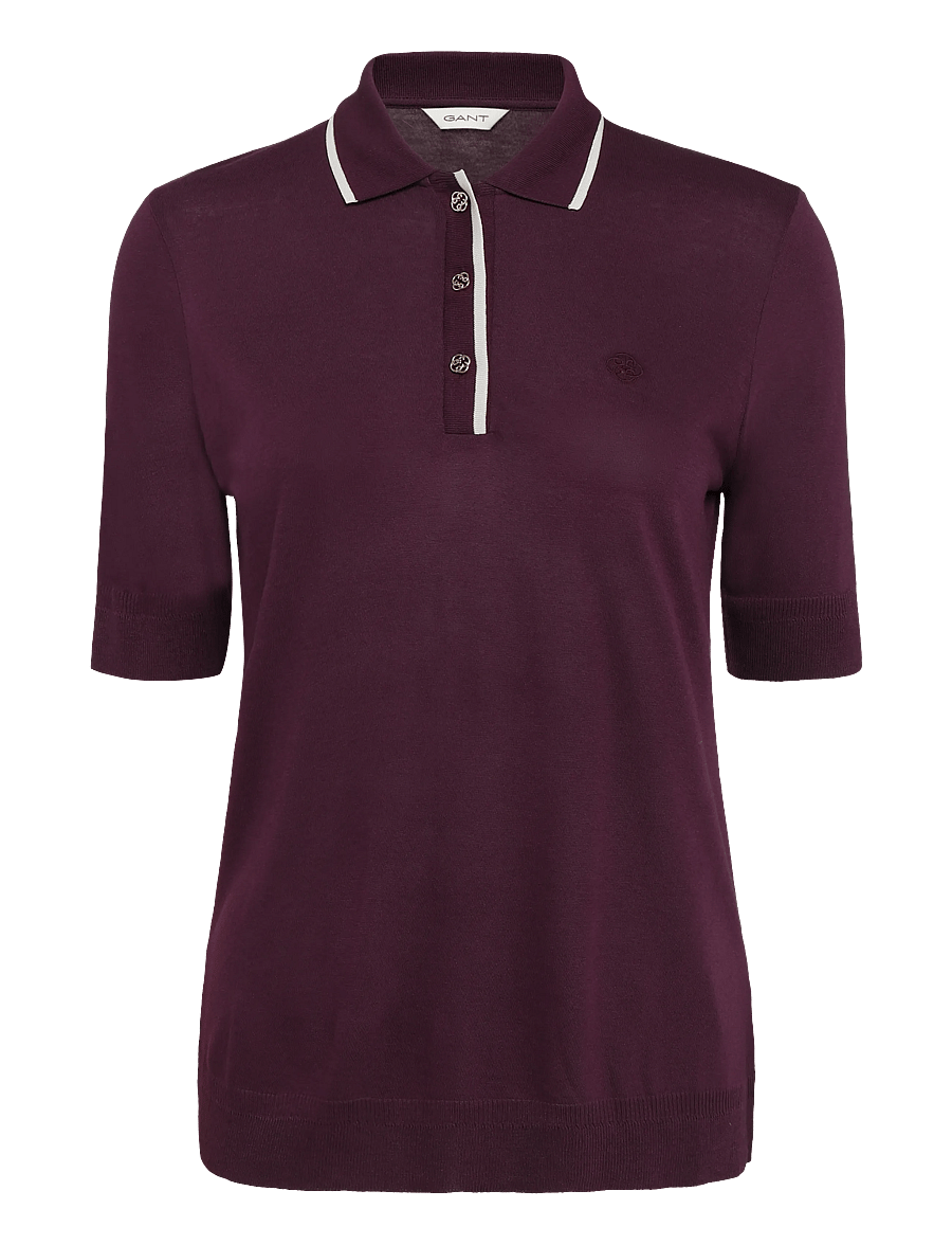Gant - REG SEAMLESS SS POLO - pikéer - darkened wine - 0
