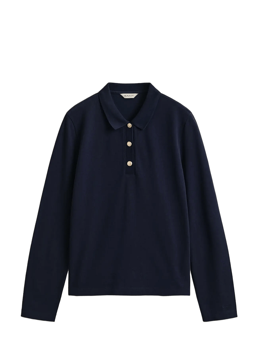 Gant - REG LS POLO PIQUE - t-shirts - evening blue - 1
