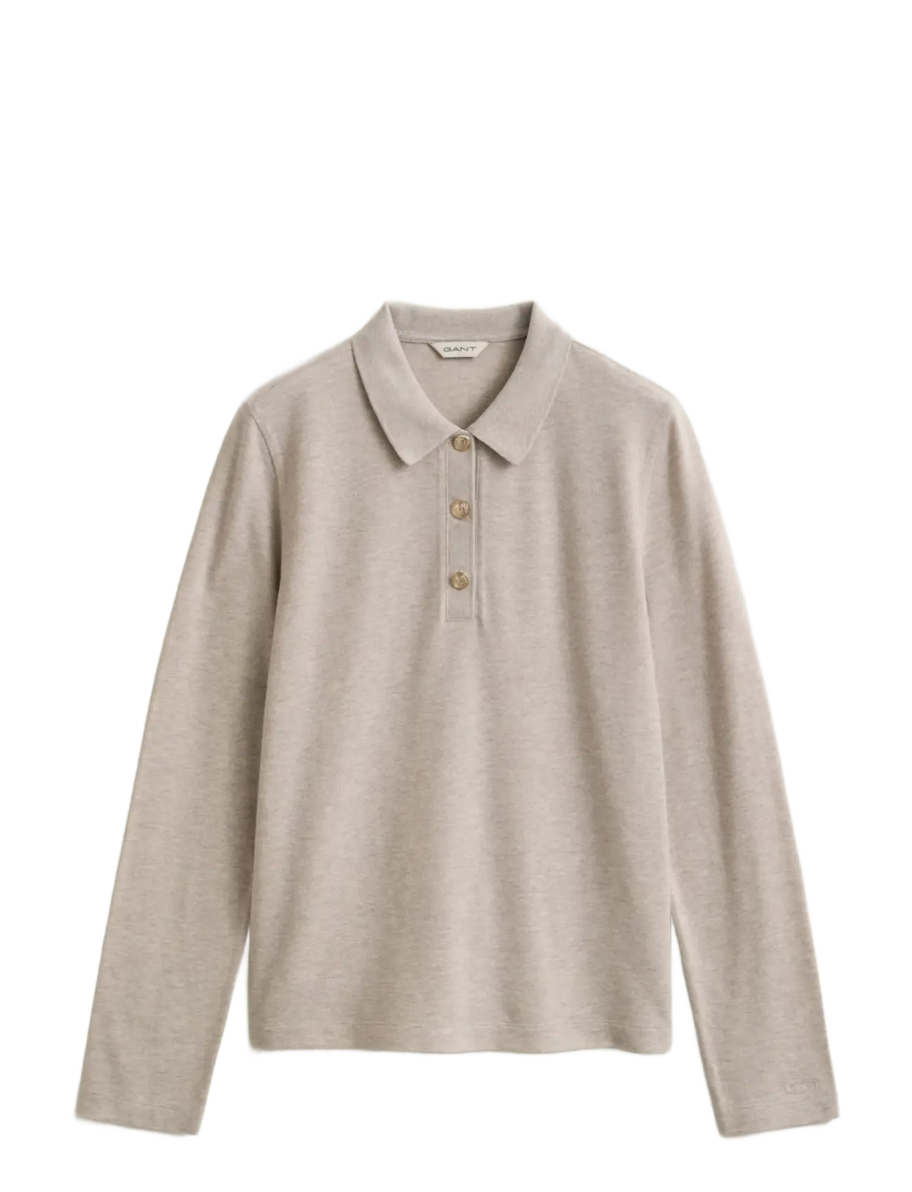 Gant REG LS POLO PIQUE - T-särgid - LIGHT BEIGE MELANGE / beige