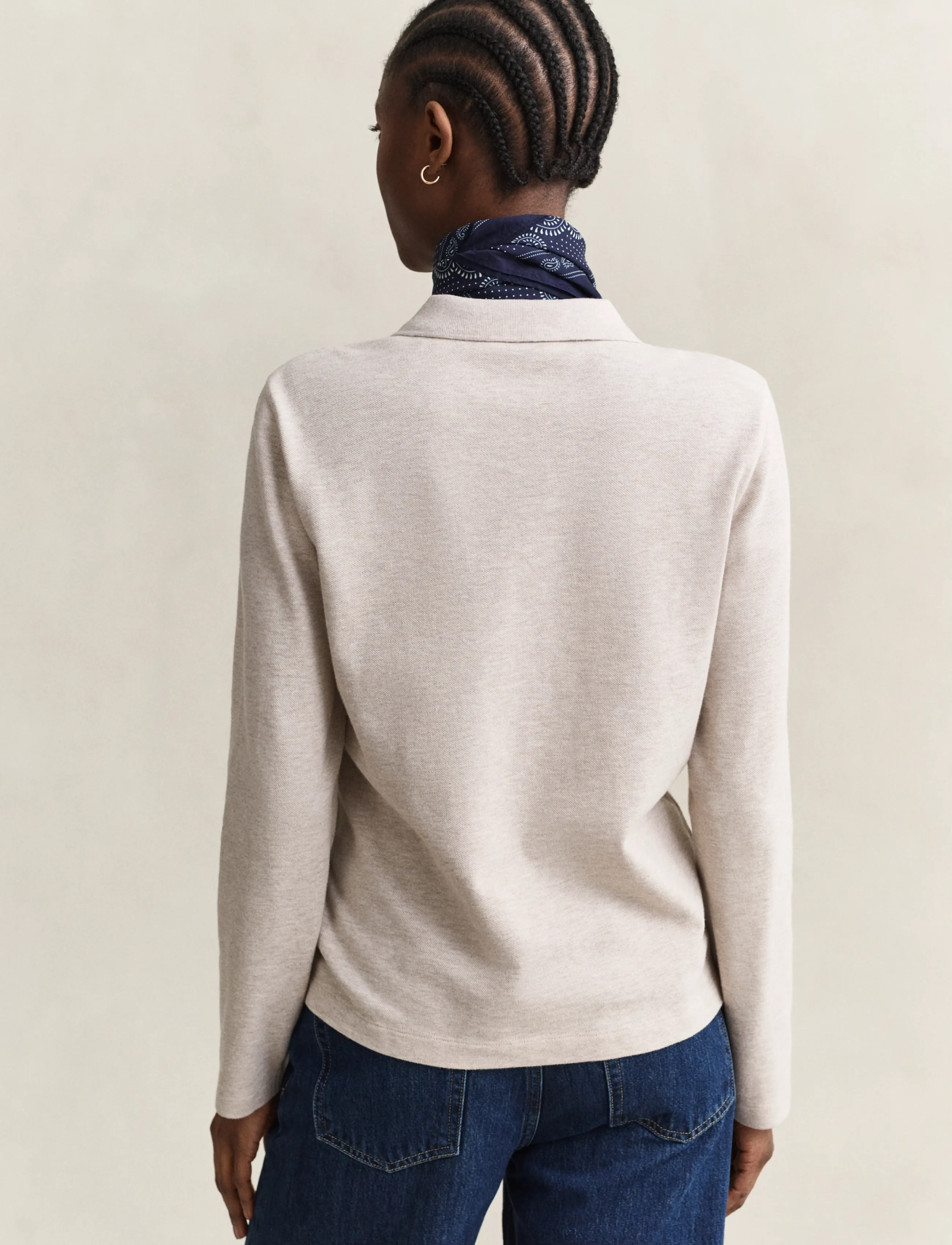 Gant - REG LS POLO PIQUE - light beige melange - 2
