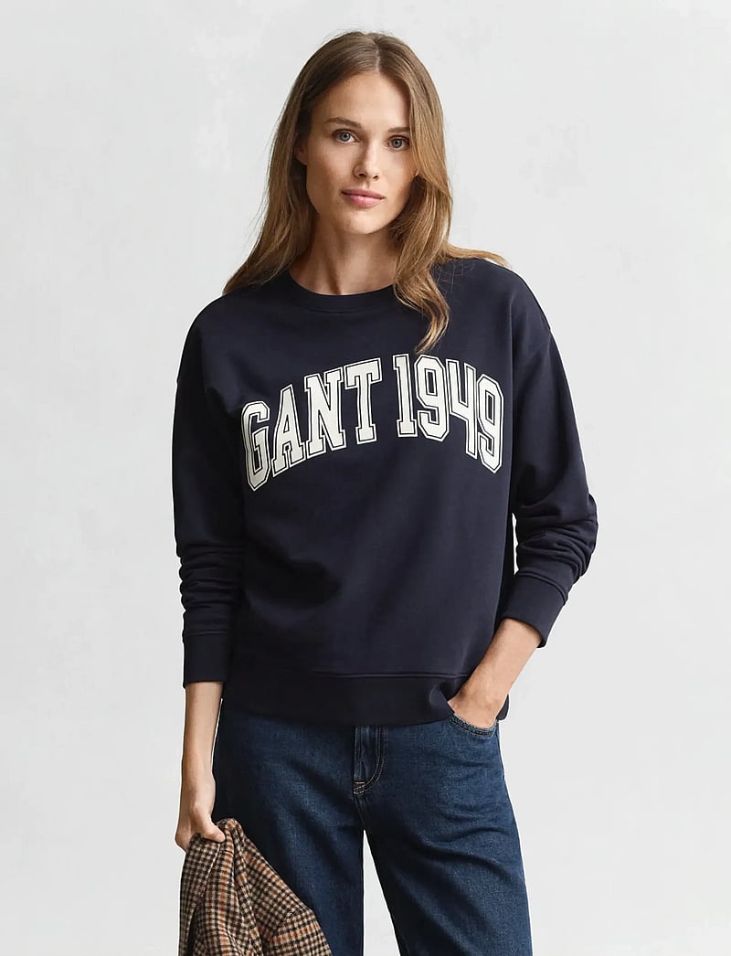 GANT - GRAPHIC C-NECK SWEAT - mode trends - marine - 0