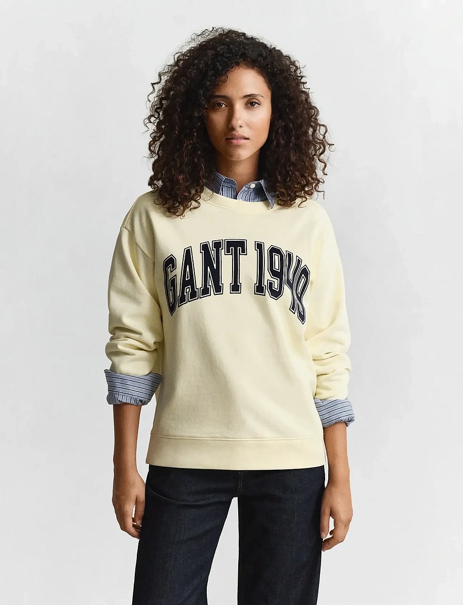 Gant - GRAPHIC C-NECK SWEAT - modetrender - vanilla yellow - 0