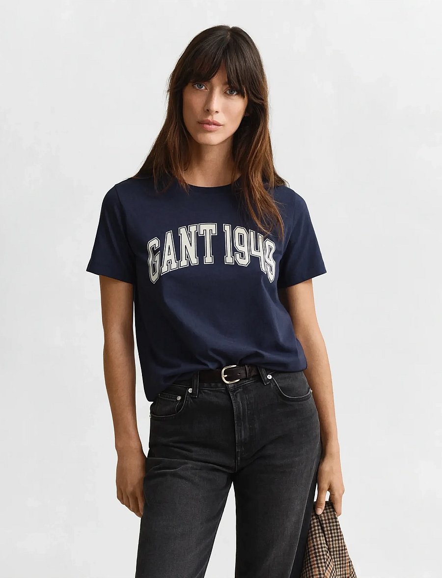 Gant - GRAPHIC SS T-SHIRT - t-shirts - marine - 0