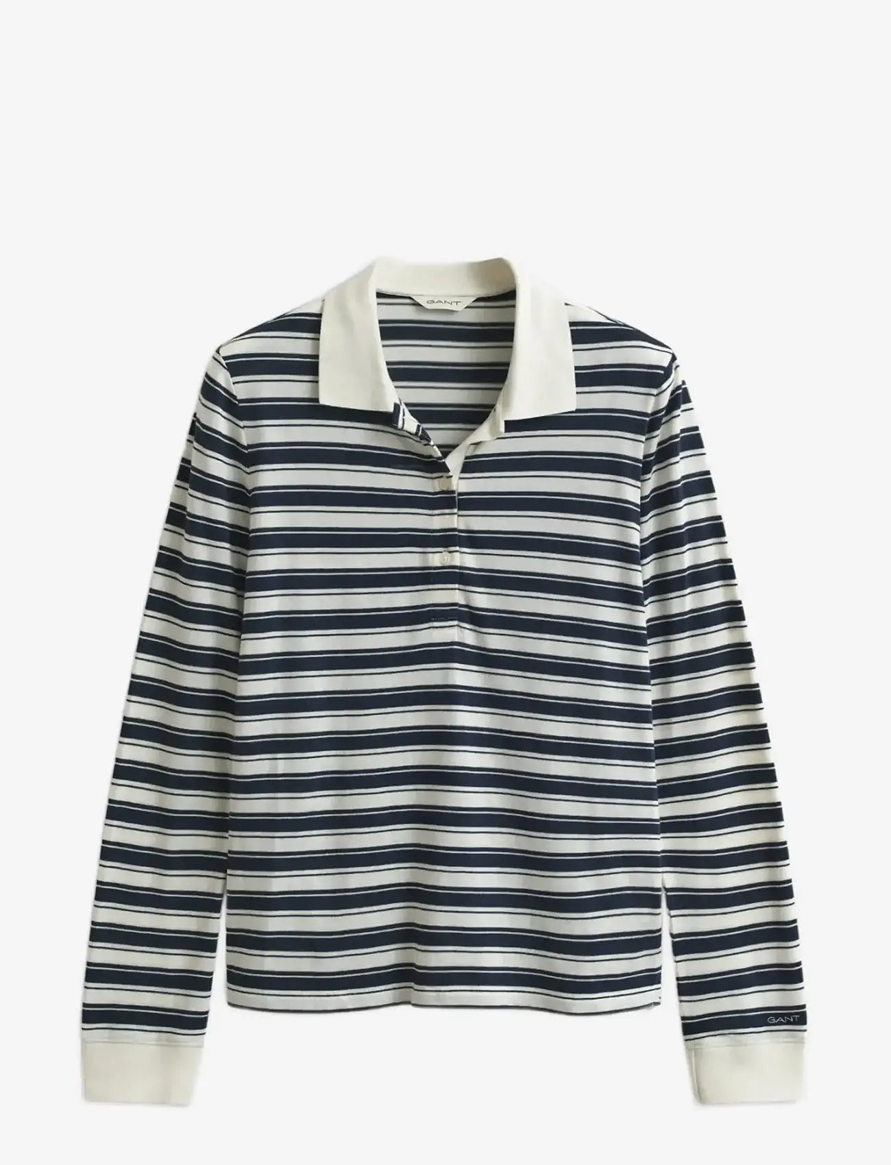 GANT - STRIPED LS POLO - pikéer - cream - 1