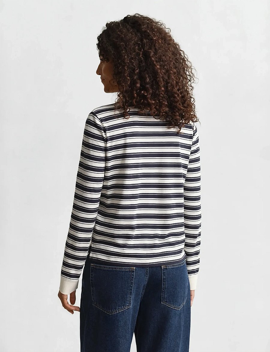 Gant - STRIPED LS POLO - polo shirts - cream - 2